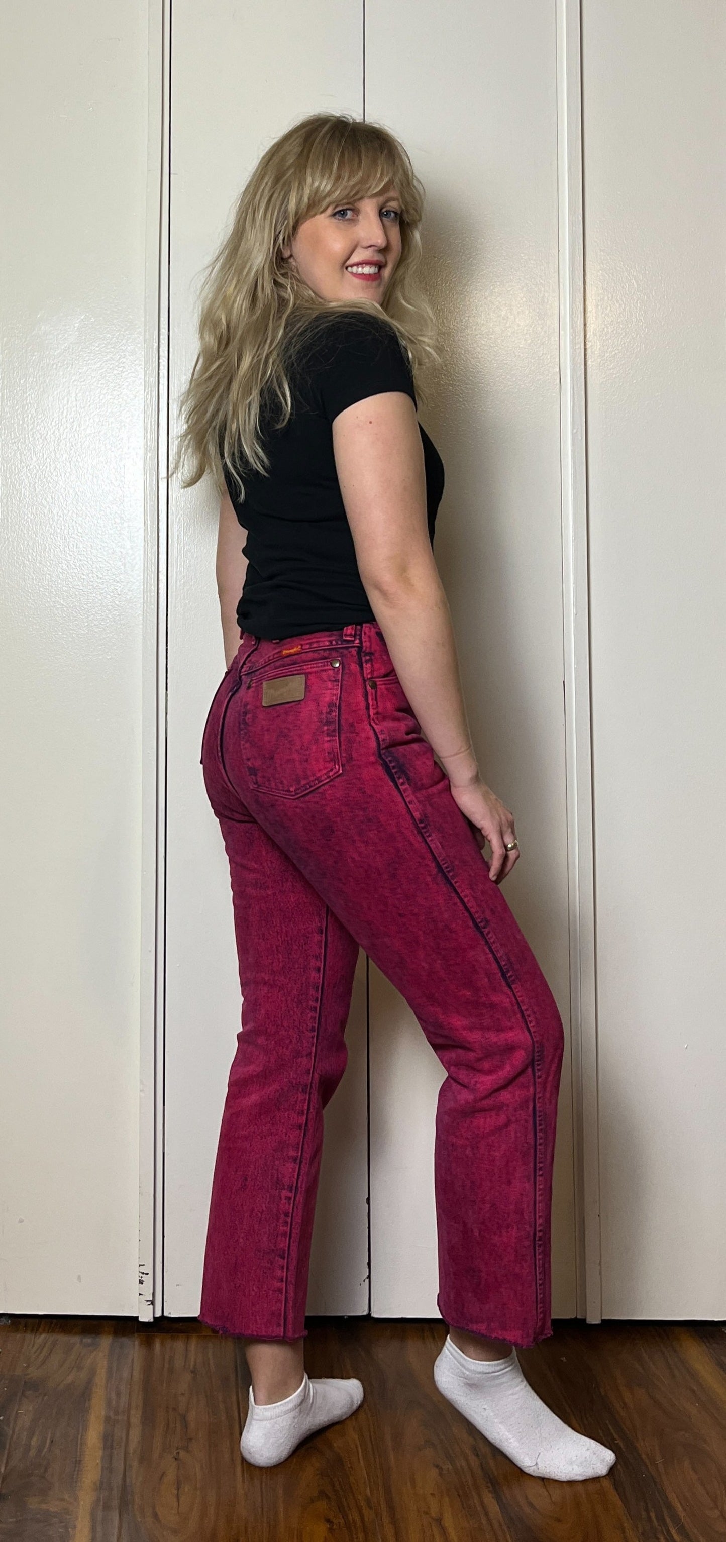 Vintage 1980's " Wrangler" Pink Acid Wash Jeans