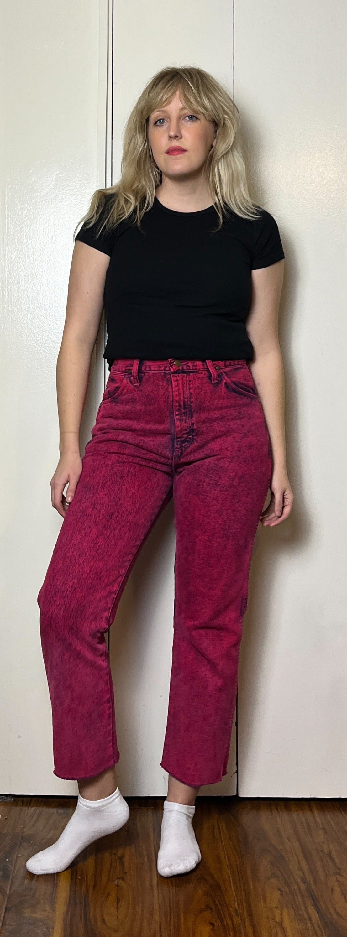 Vintage 1980's " Wrangler" Pink Acid Wash Jeans