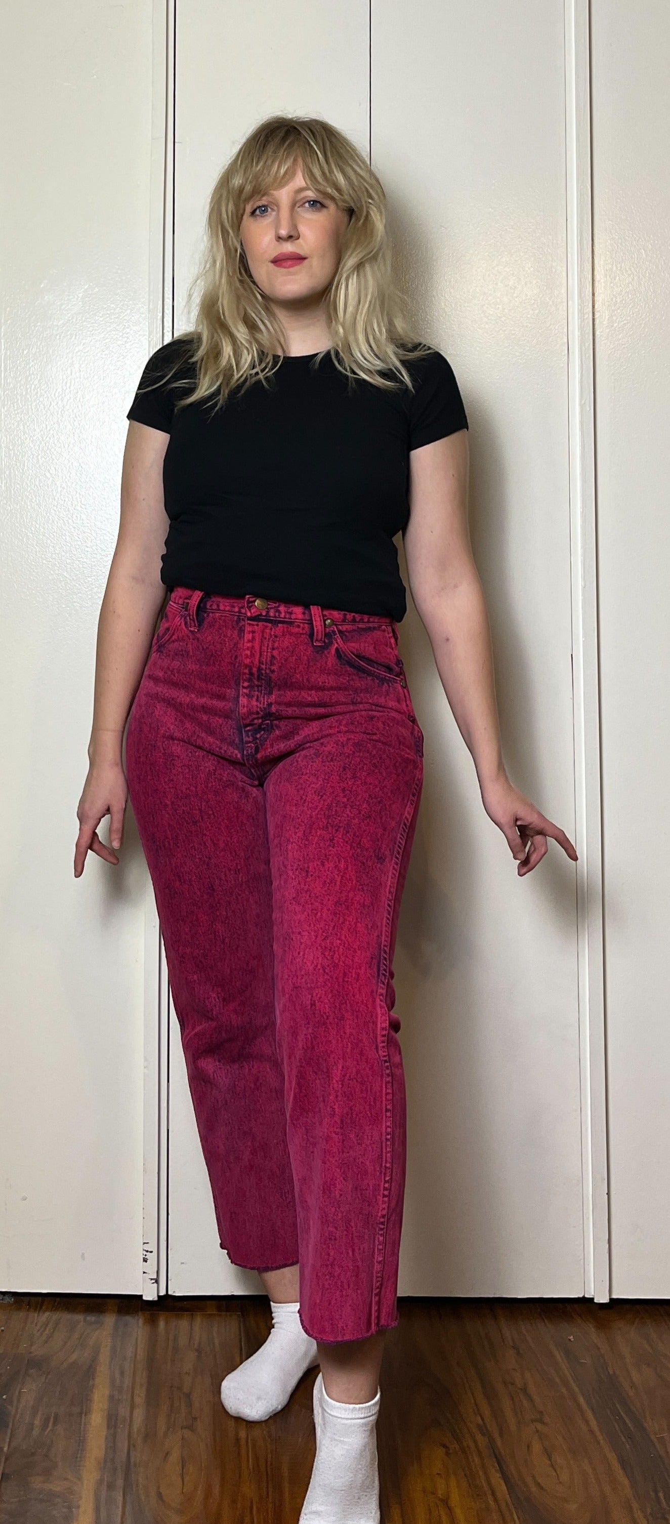 Vintage 1980's " Wrangler" Pink Acid Wash Jeans