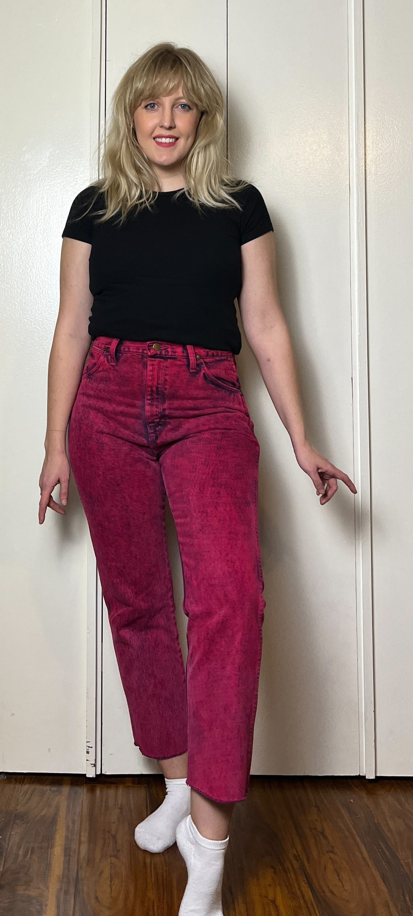 Vintage 1980's " Wrangler" Pink Acid Wash Jeans