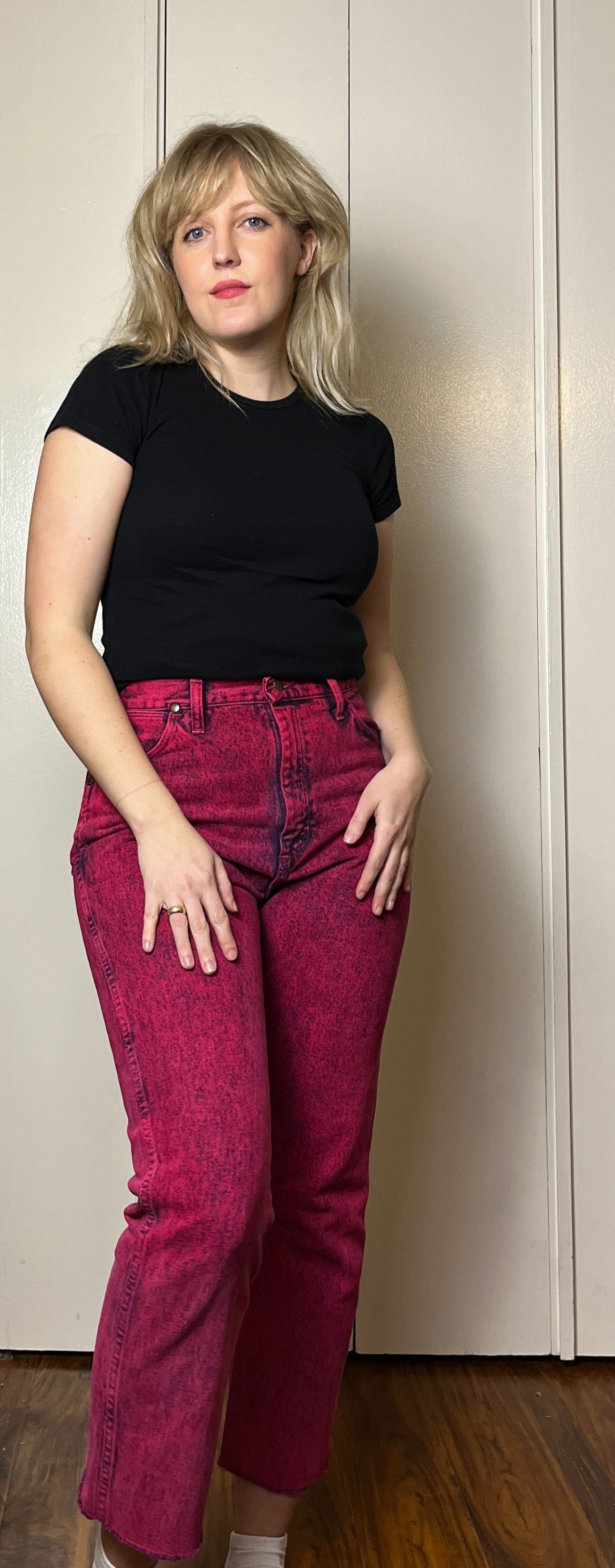 Vintage 1980's " Wrangler" Pink Acid Wash Jeans
