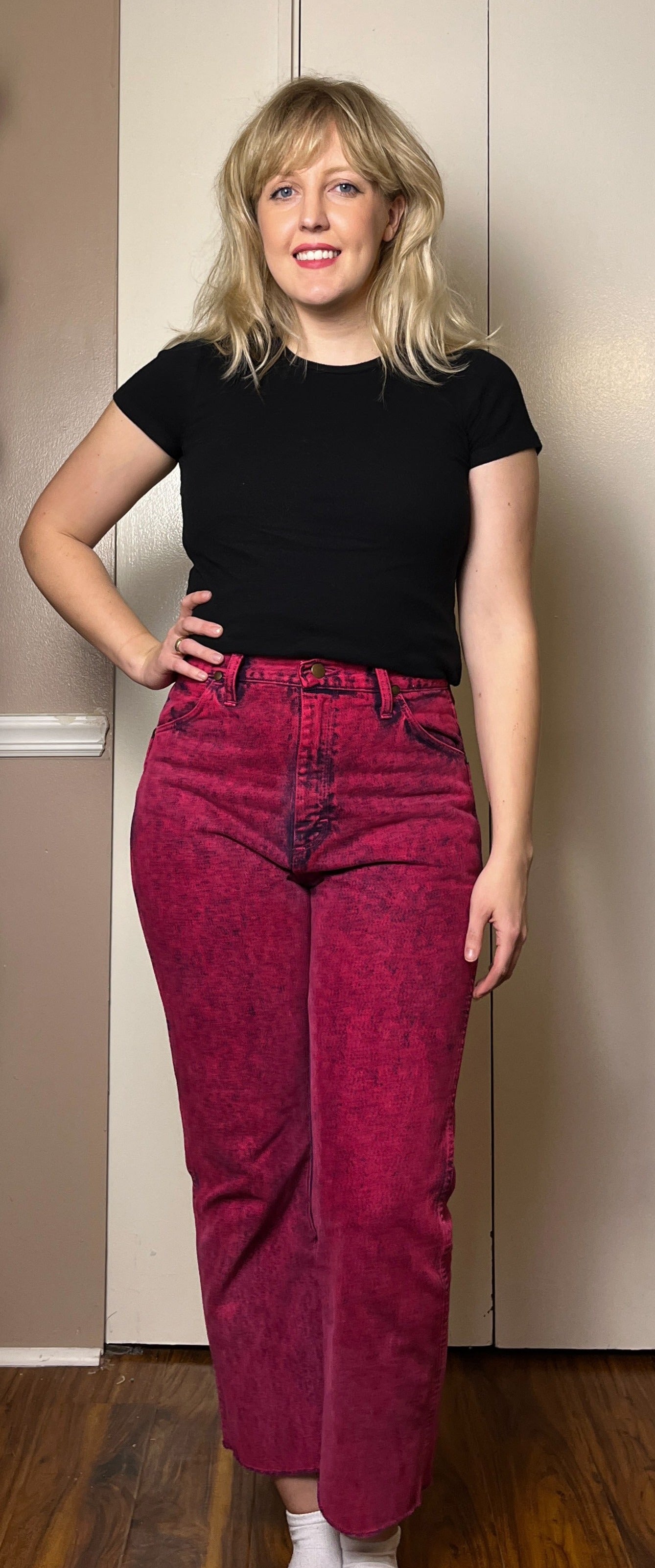 Vintage 1980's " Wrangler" Pink Acid Wash Jeans