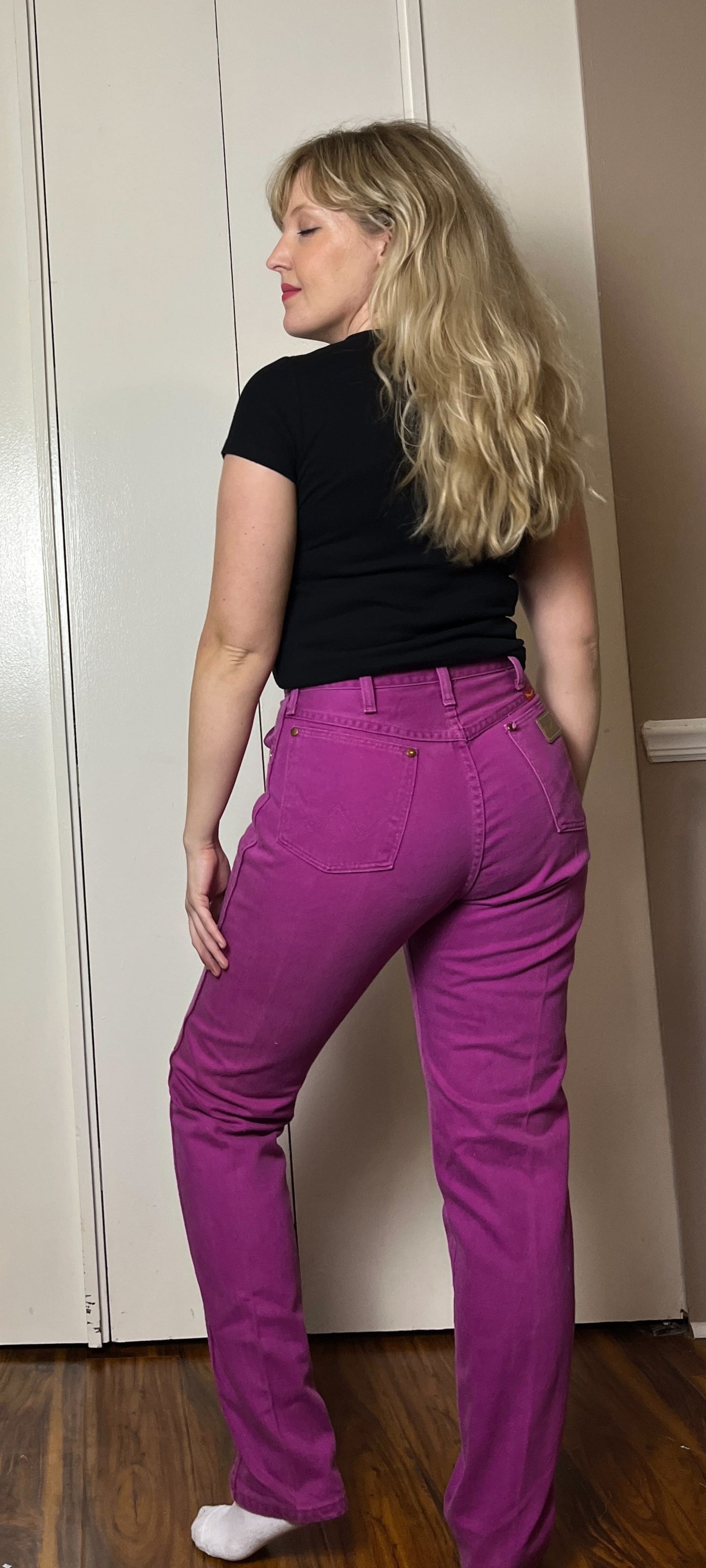 Vintage 1980's " Wrangler" Purple-Pink Wash Jeans