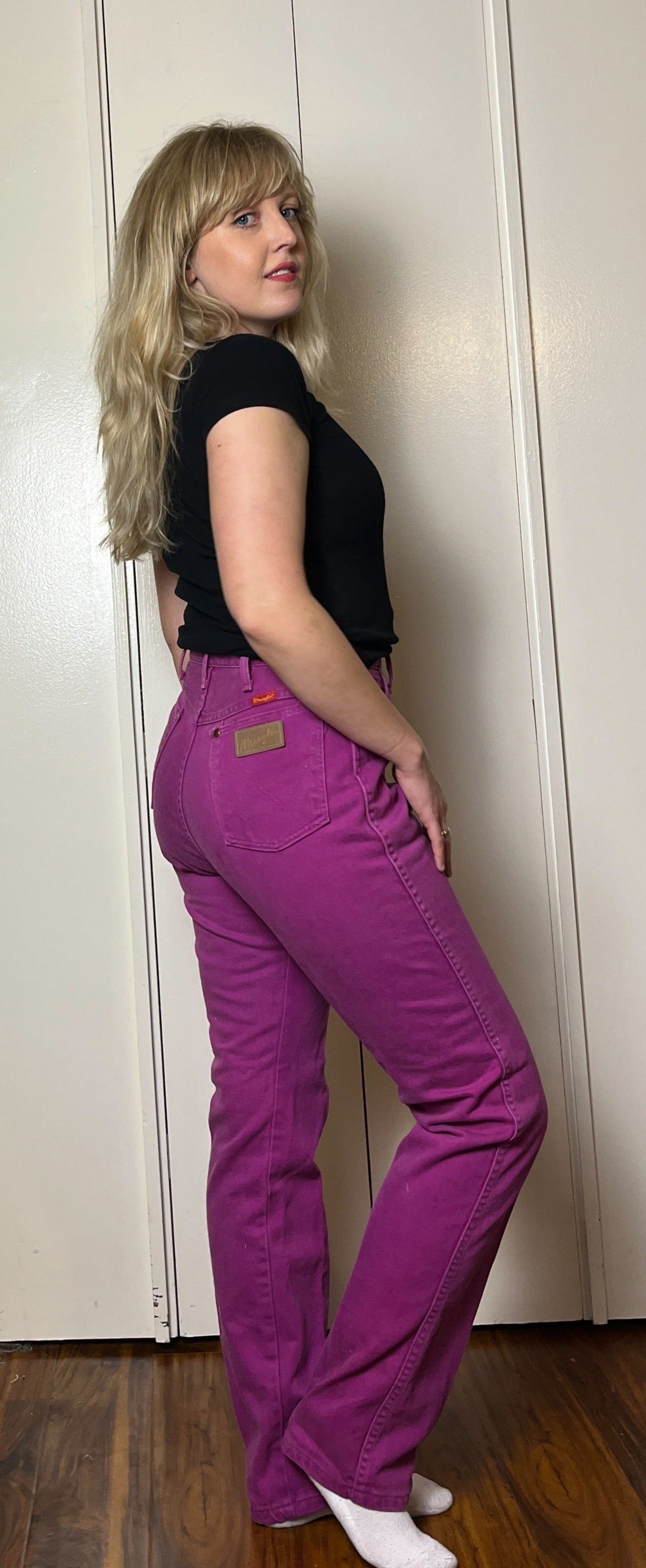 Vintage 1980's " Wrangler" Purple-Pink Wash Jeans