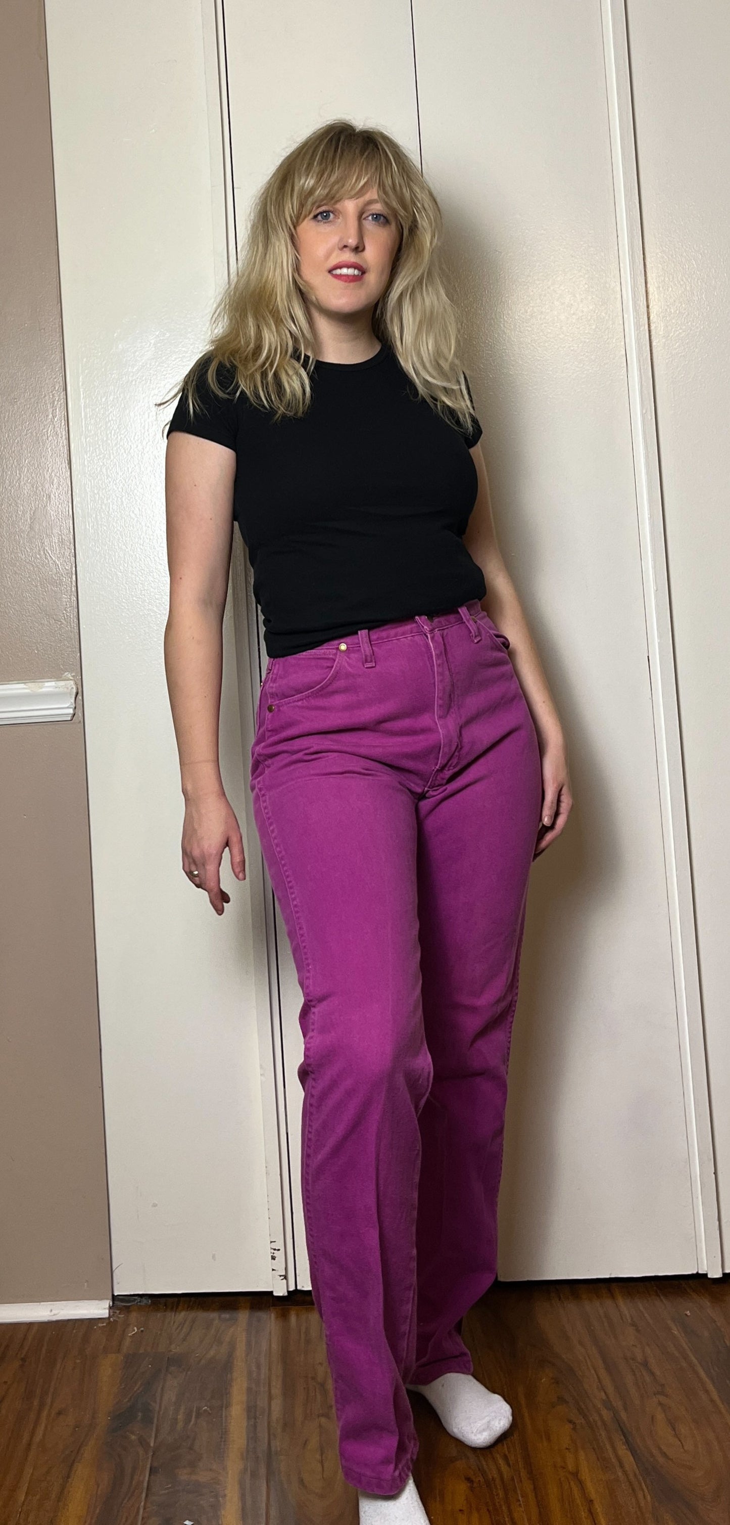 Vintage 1980's " Wrangler" Purple-Pink Wash Jeans