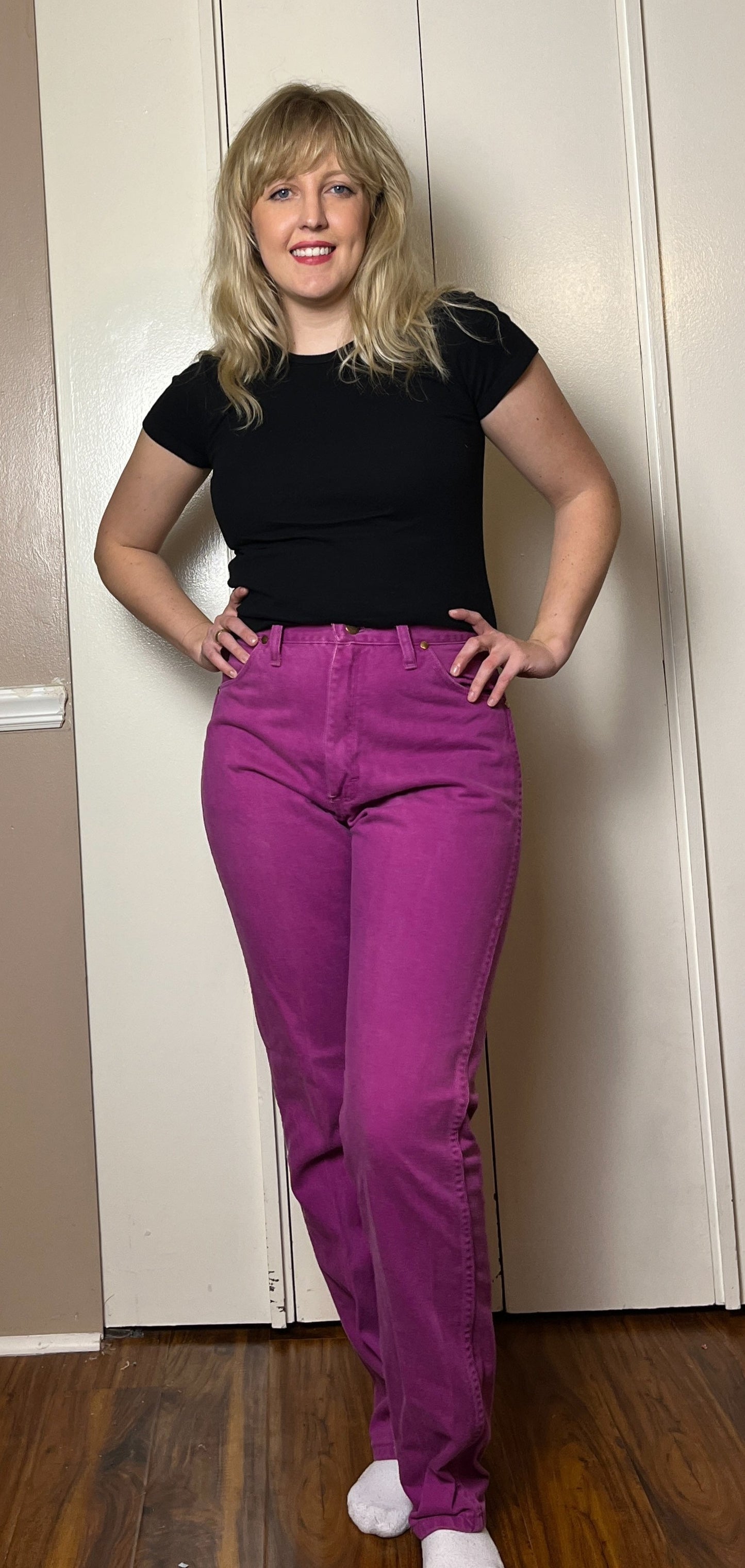 Vintage 1980's " Wrangler" Purple-Pink Wash Jeans