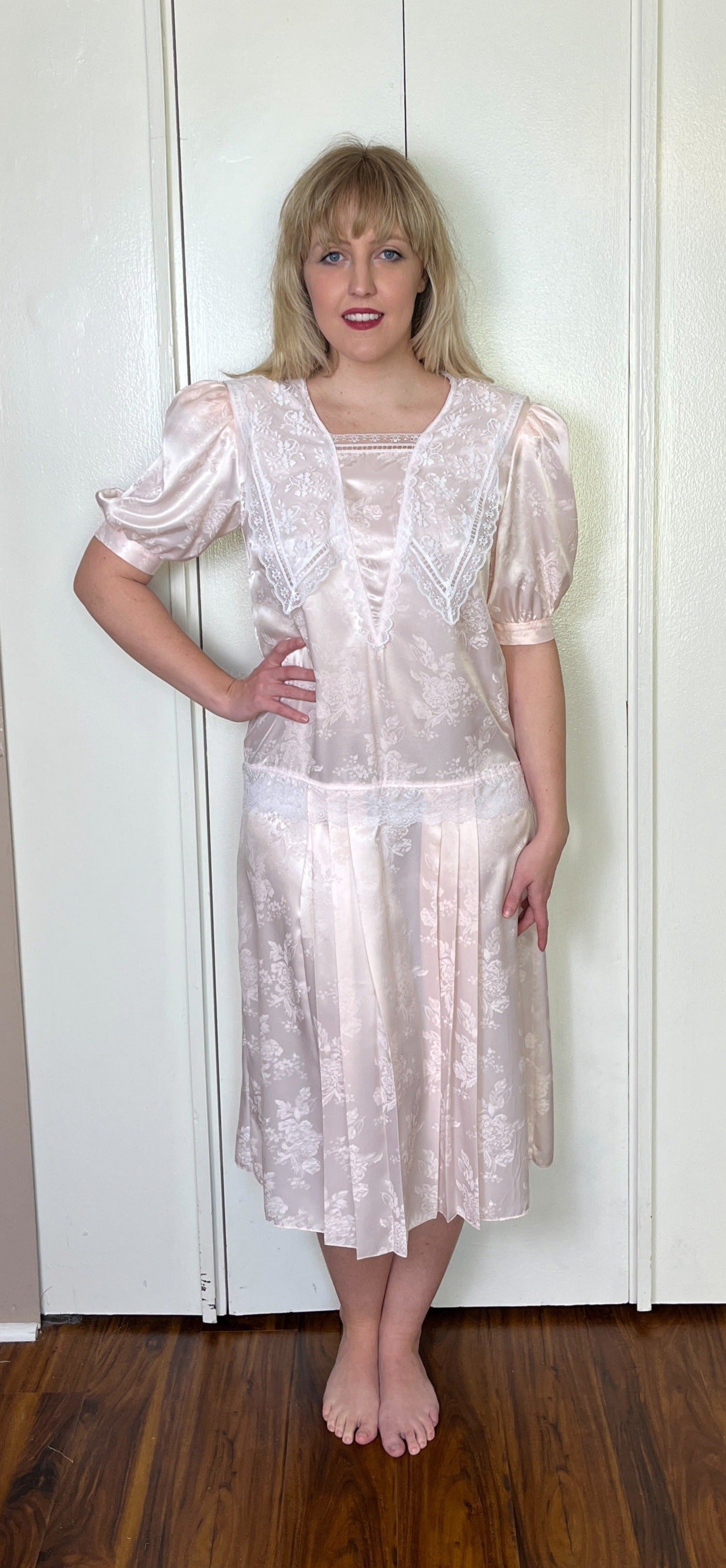 Vintage 1980's Gunne Sax by Jessica McClintock Pink Drop Waist Dress Vintage 1980's Gunne Sax by Jessica McClintock Pink Drop Waist Dress
