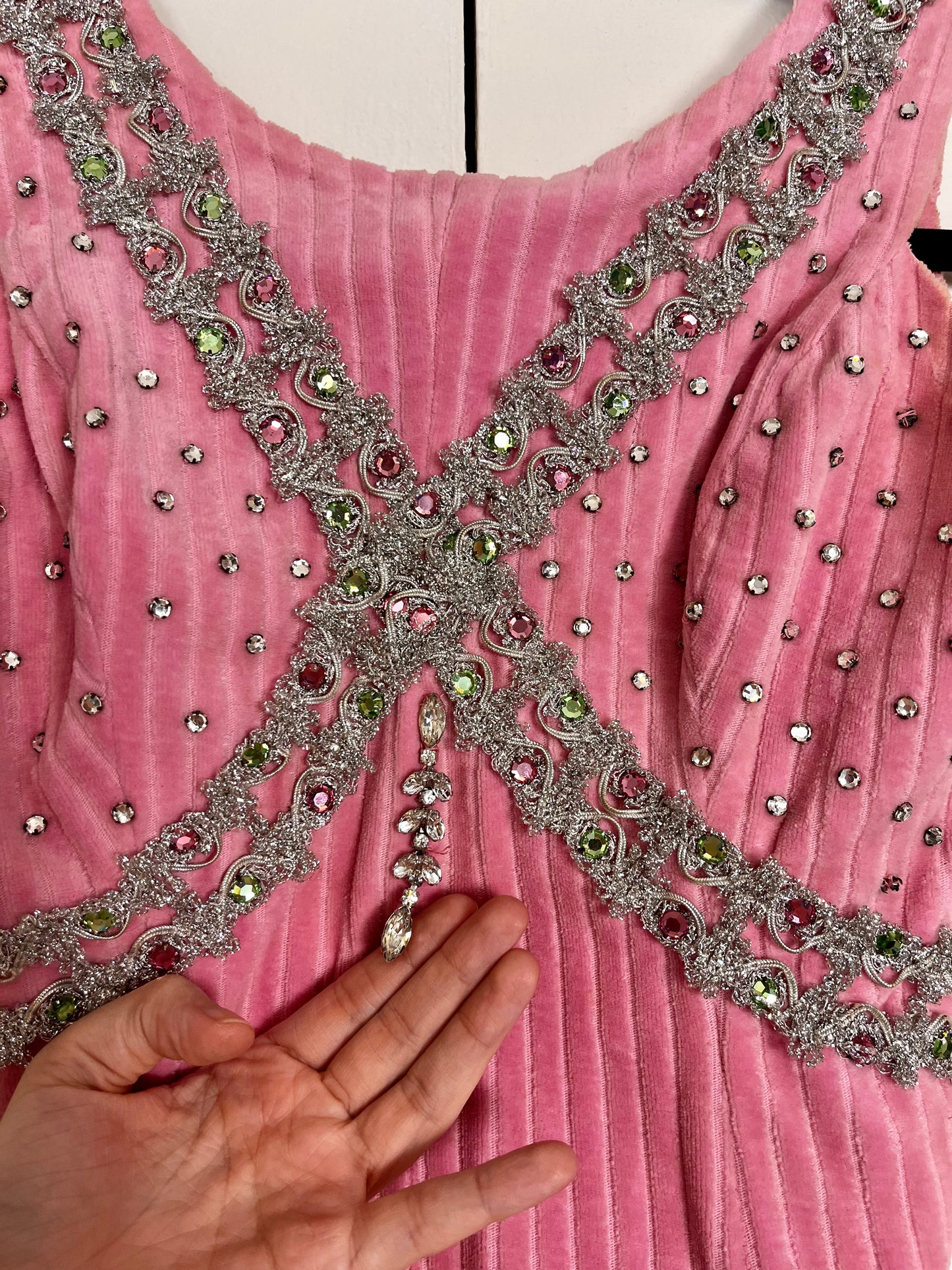 Vintage Pink Bejeweled Showgirl's Costume