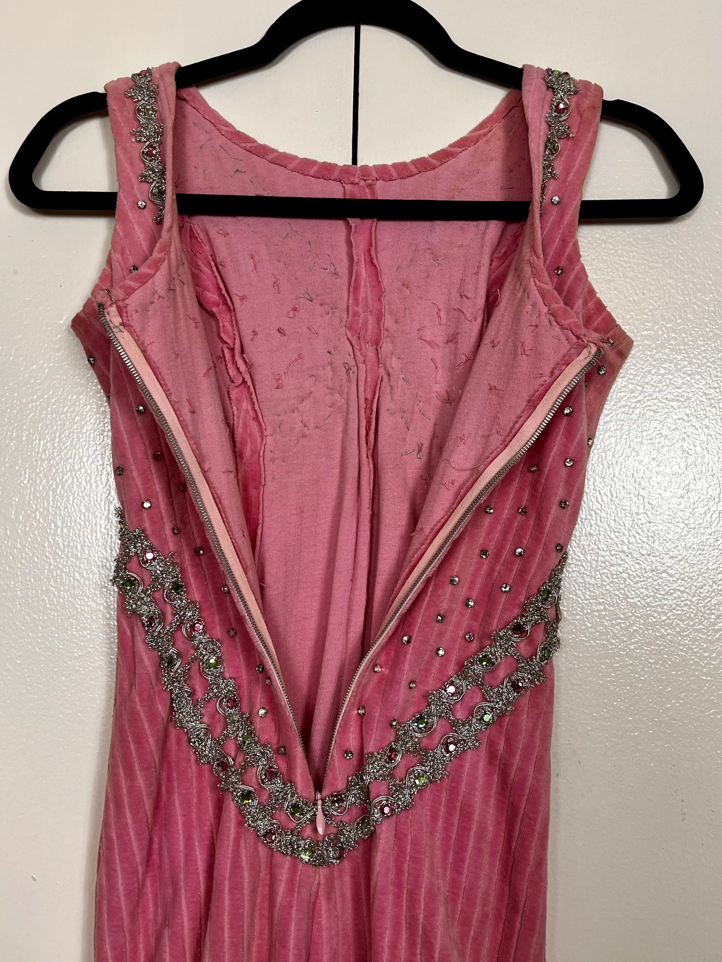 Vintage Pink Bejeweled Showgirl's Costume