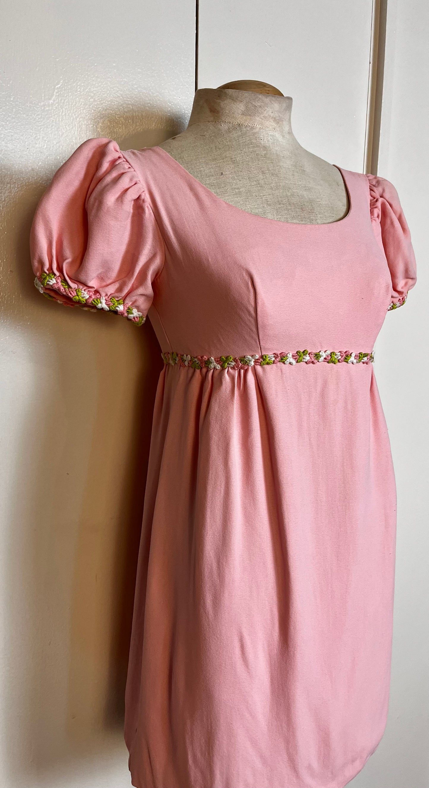 Vintage 1960's Pink Micro Mini Babydoll Dress