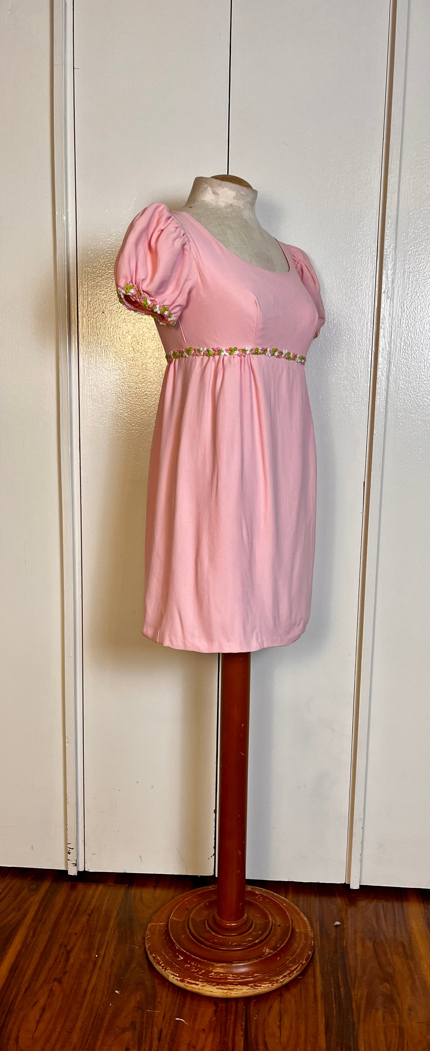 Vintage 1960's Pink Micro Mini Babydoll Dress