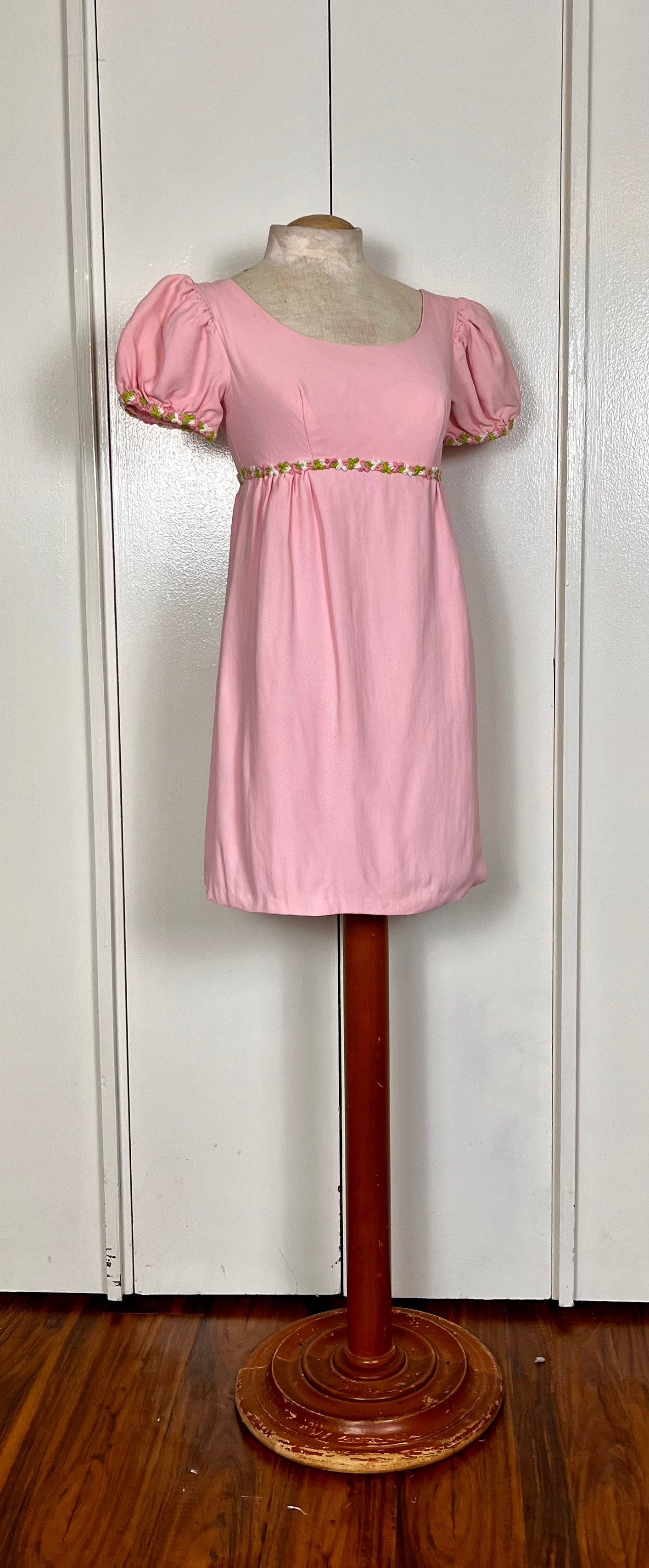 Vintage 1960's Pink Micro Mini Babydoll Dress