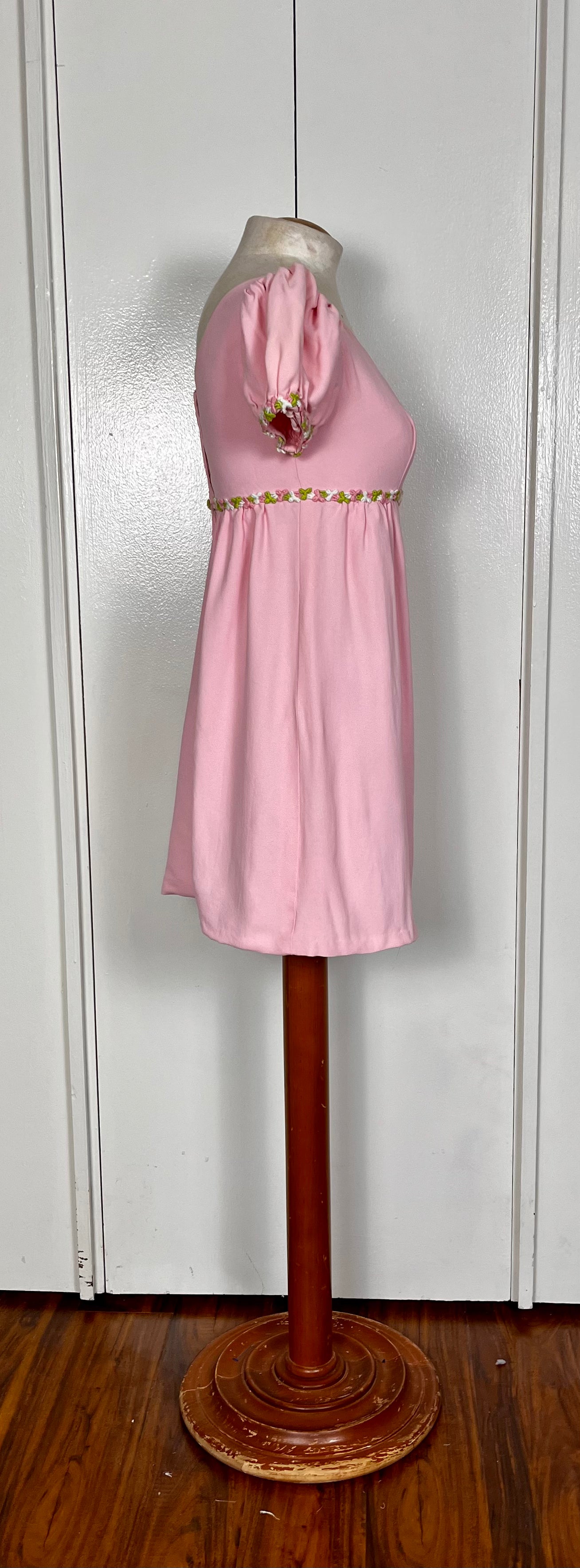 Vintage 1960's Pink Micro Mini Babydoll Dress