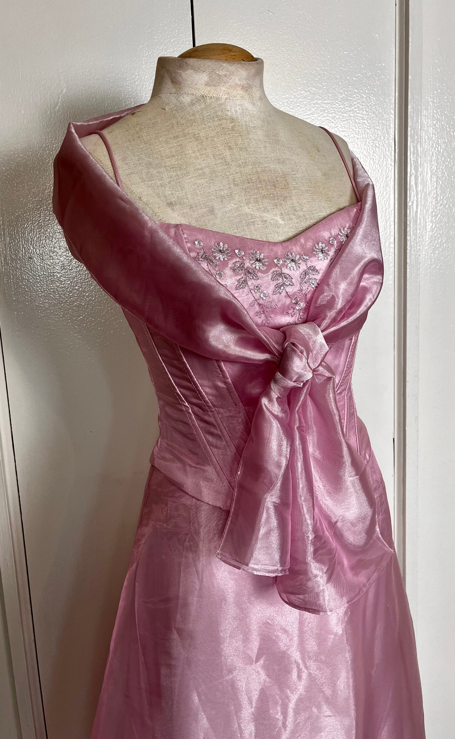 Vintage Y2K "Faviana" Lilac-Pink Corset Top & Skirt Set