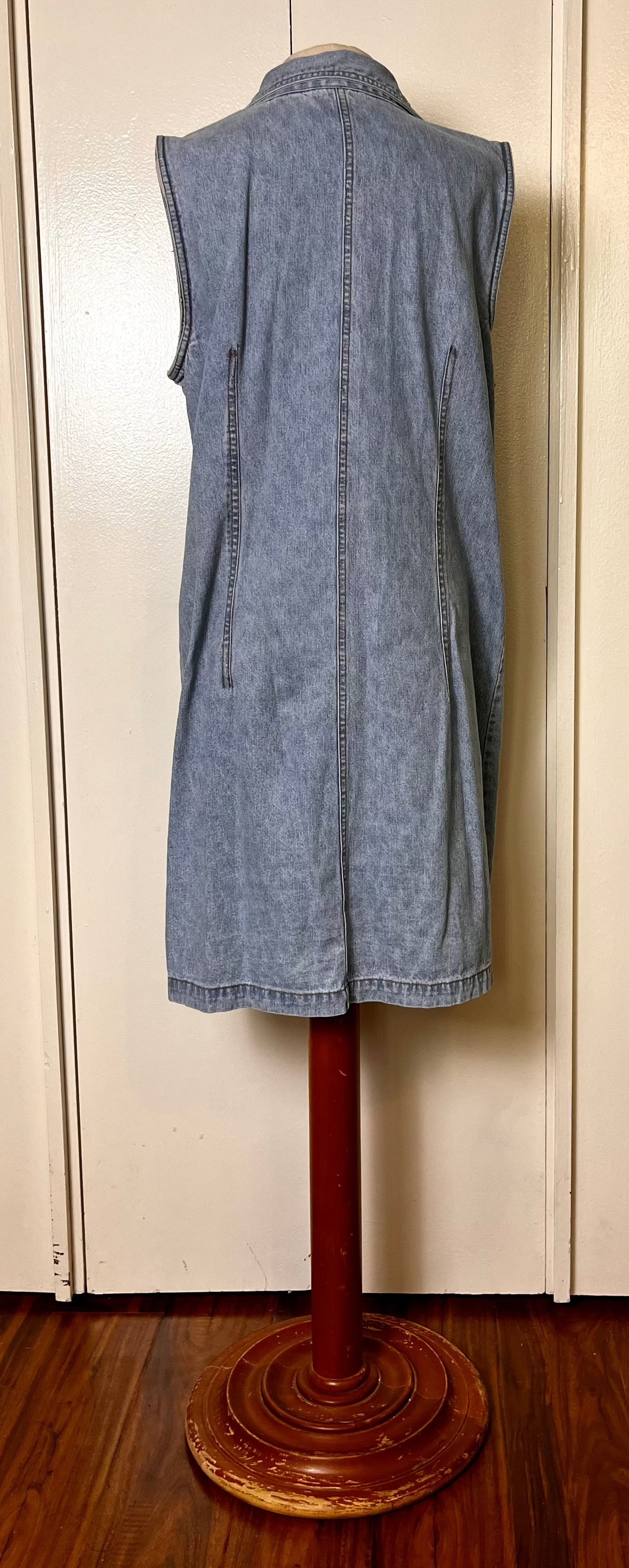 Vintage 1990's "Bill Blass" Light-Wash Denim Mini Dress