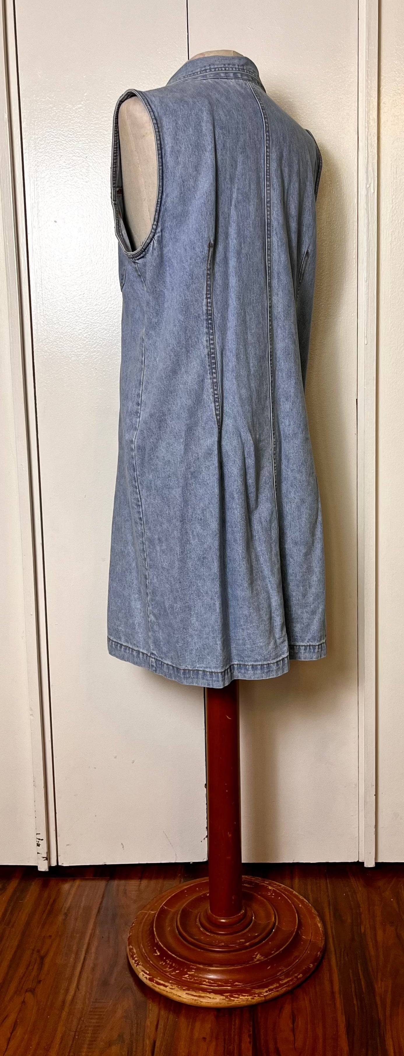 Vintage 1990's "Bill Blass" Light-Wash Denim Mini Dress