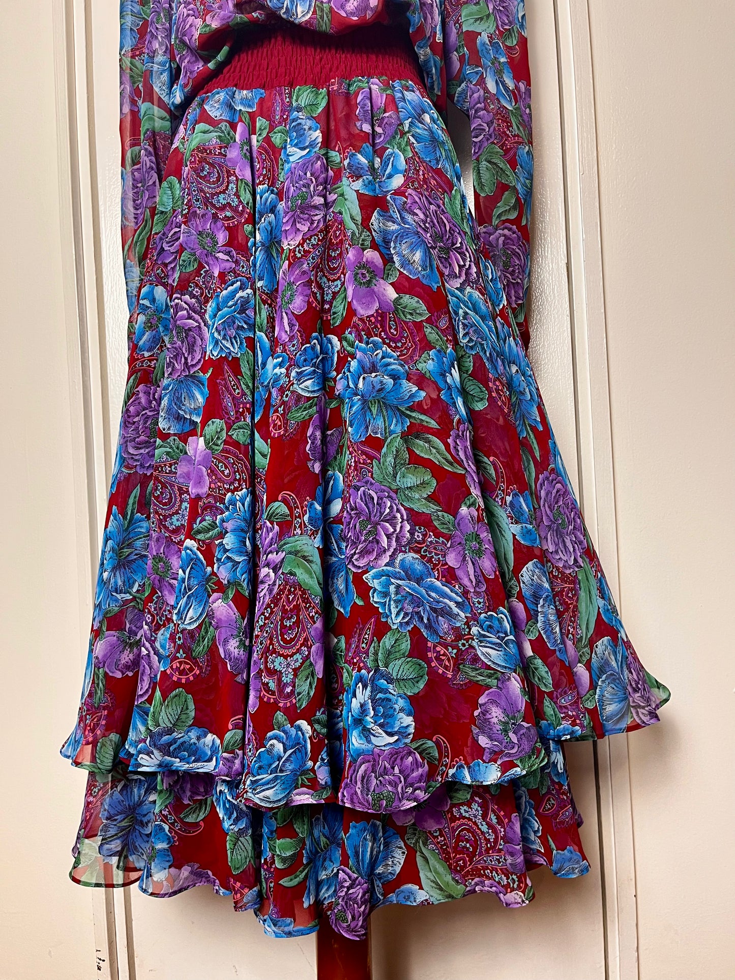 Vintage 1980's "Diane Freis" Ruffle Floral Dress