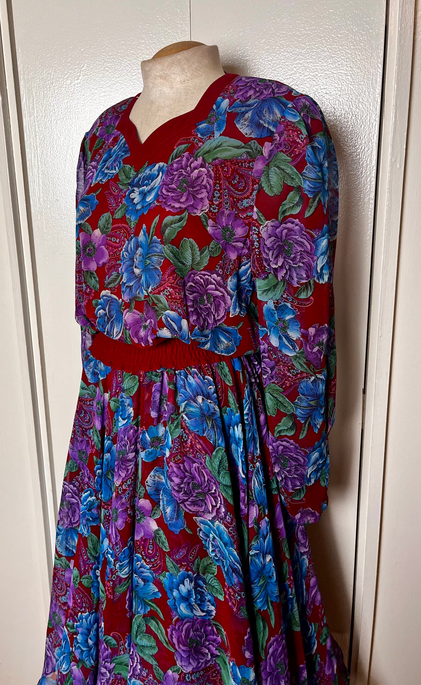 Vintage 1980's "Diane Freis" Ruffle Floral Dress