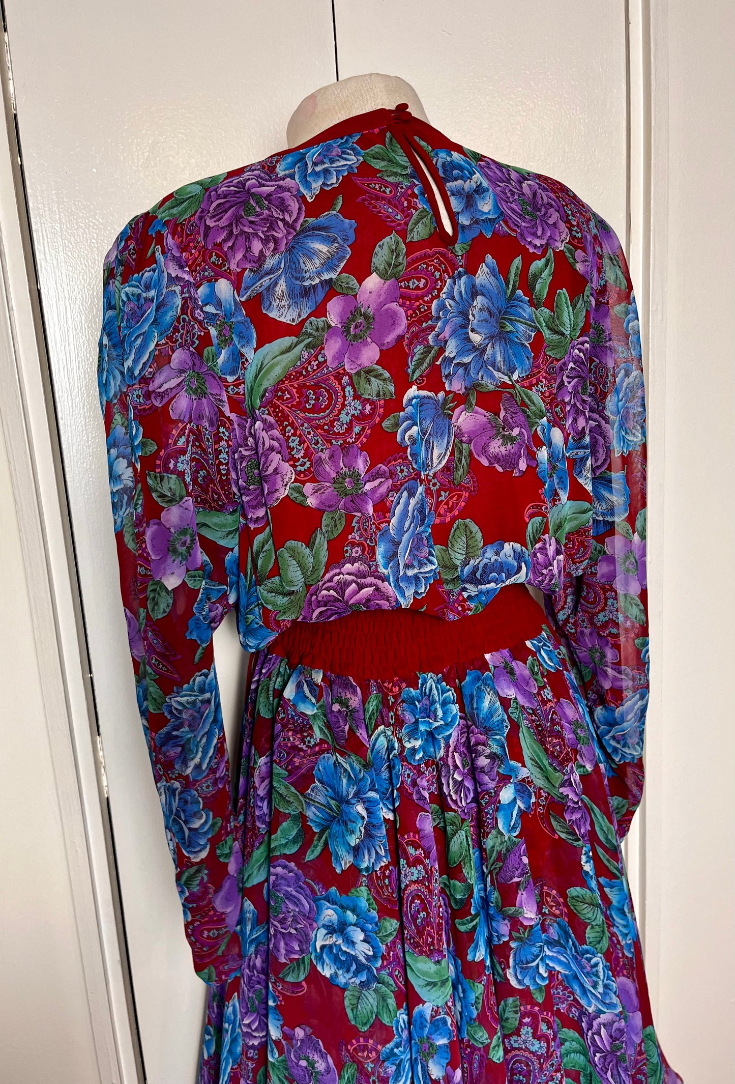 Vintage 1980's "Diane Freis" Ruffle Floral Dress