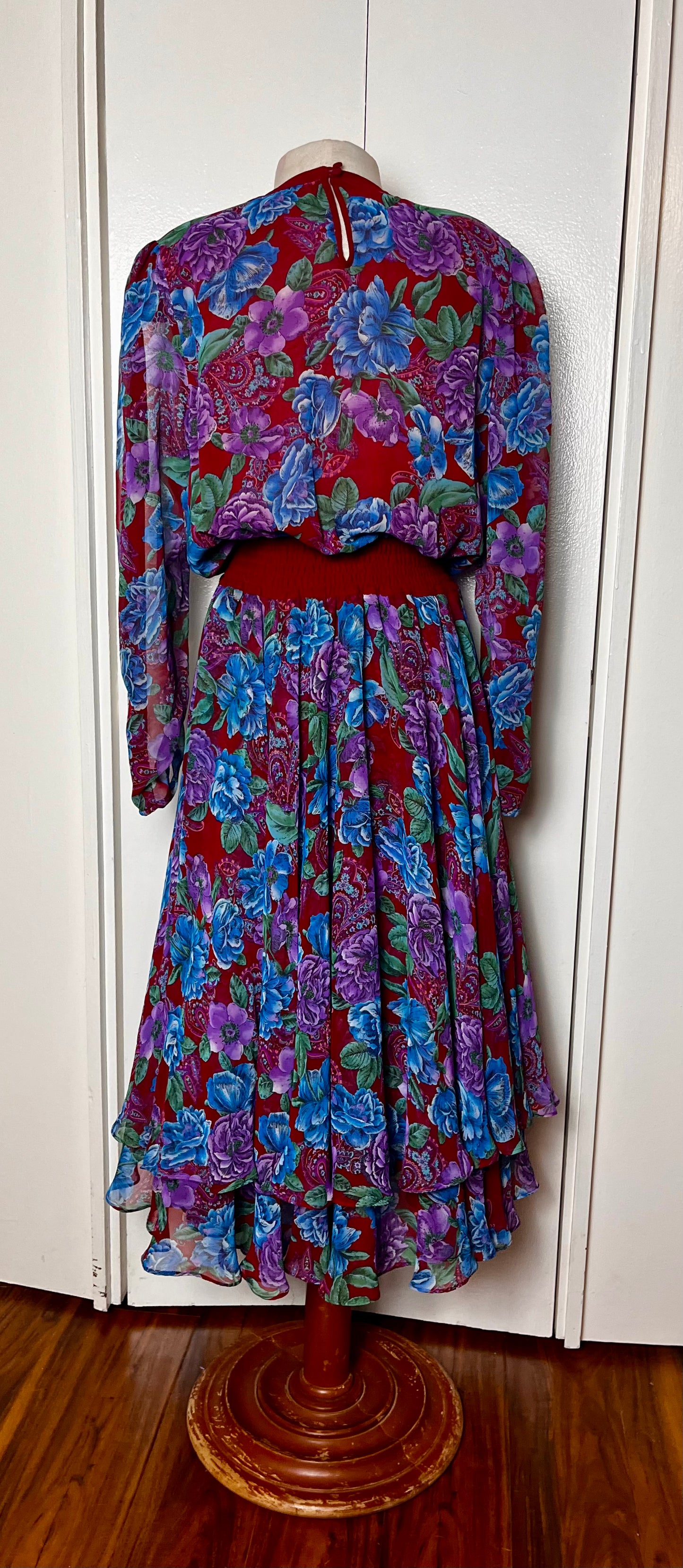 Vintage 1980's "Diane Freis" Ruffle Floral Dress