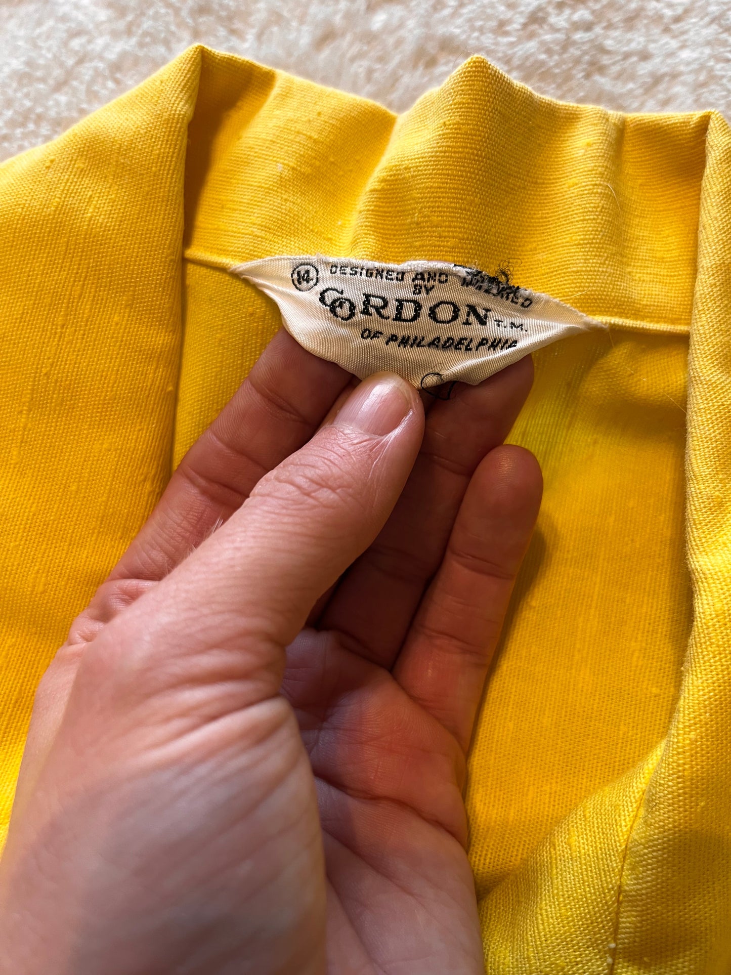 Vintage 1970's "Gordon of Philadelphia" Yellow Dagger Collar Shirt