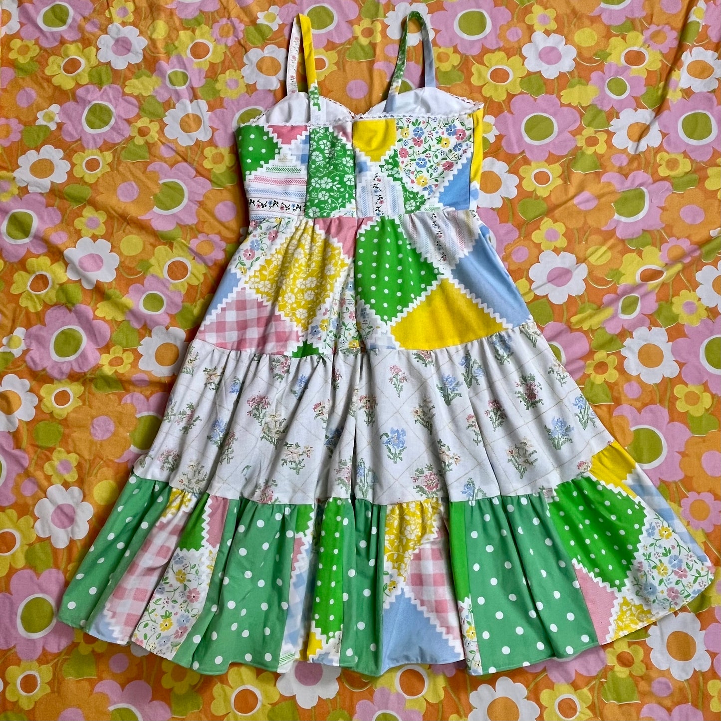 Picnic Sundress w/ Tiered Skirt (Size L)