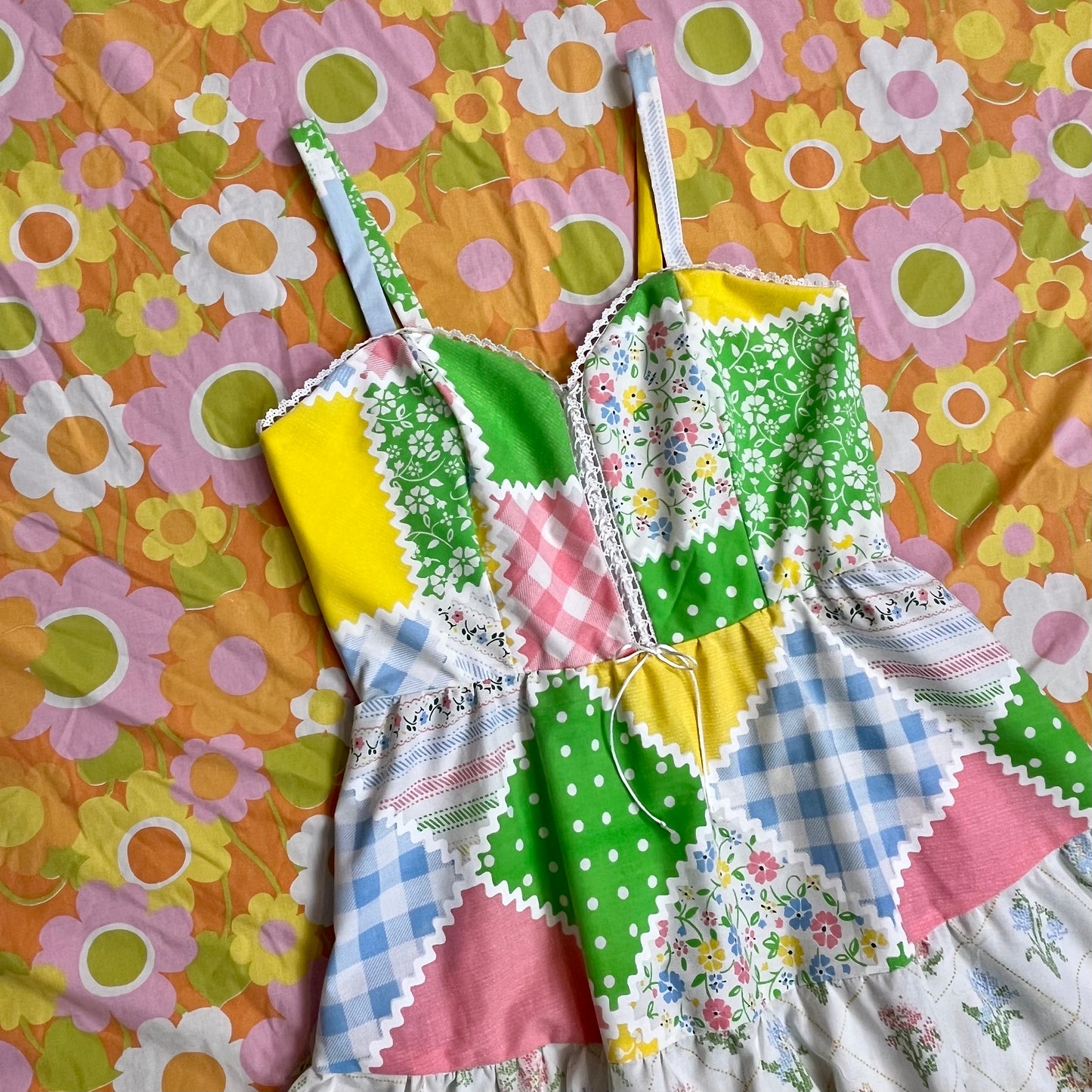 Picnic Sundress w/ Tiered Skirt (Size L)