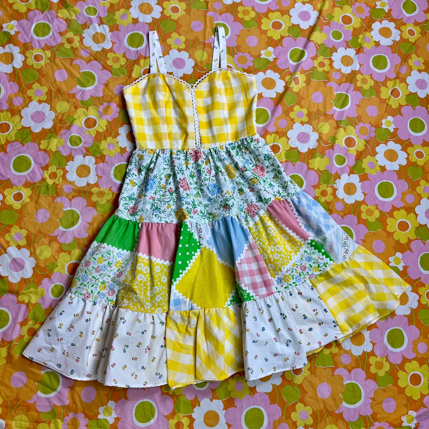 Picnic Sundress w/ Tiered Skirt (Size M)