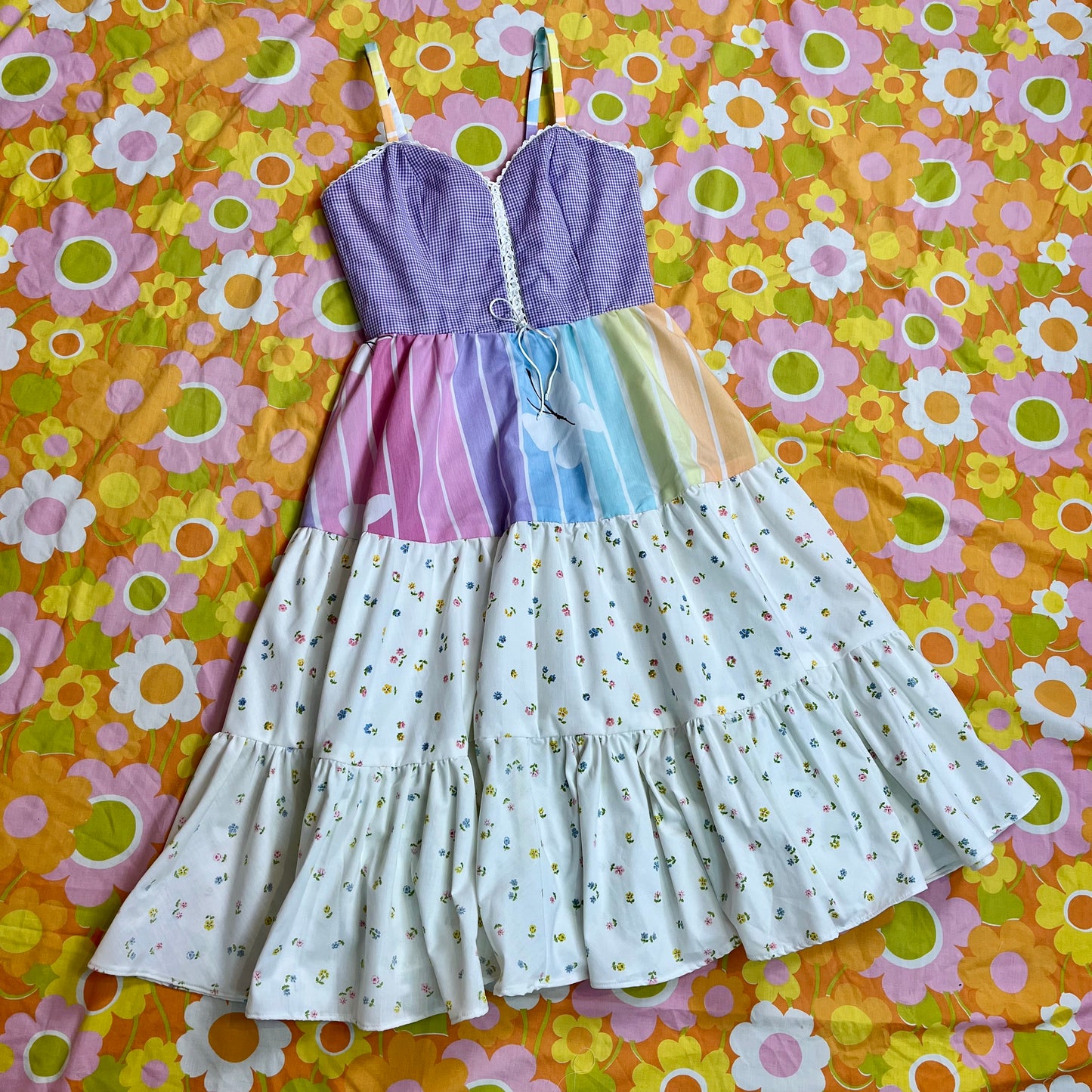 Picnic Sundress w/ Tiered Skirt (Size XS)