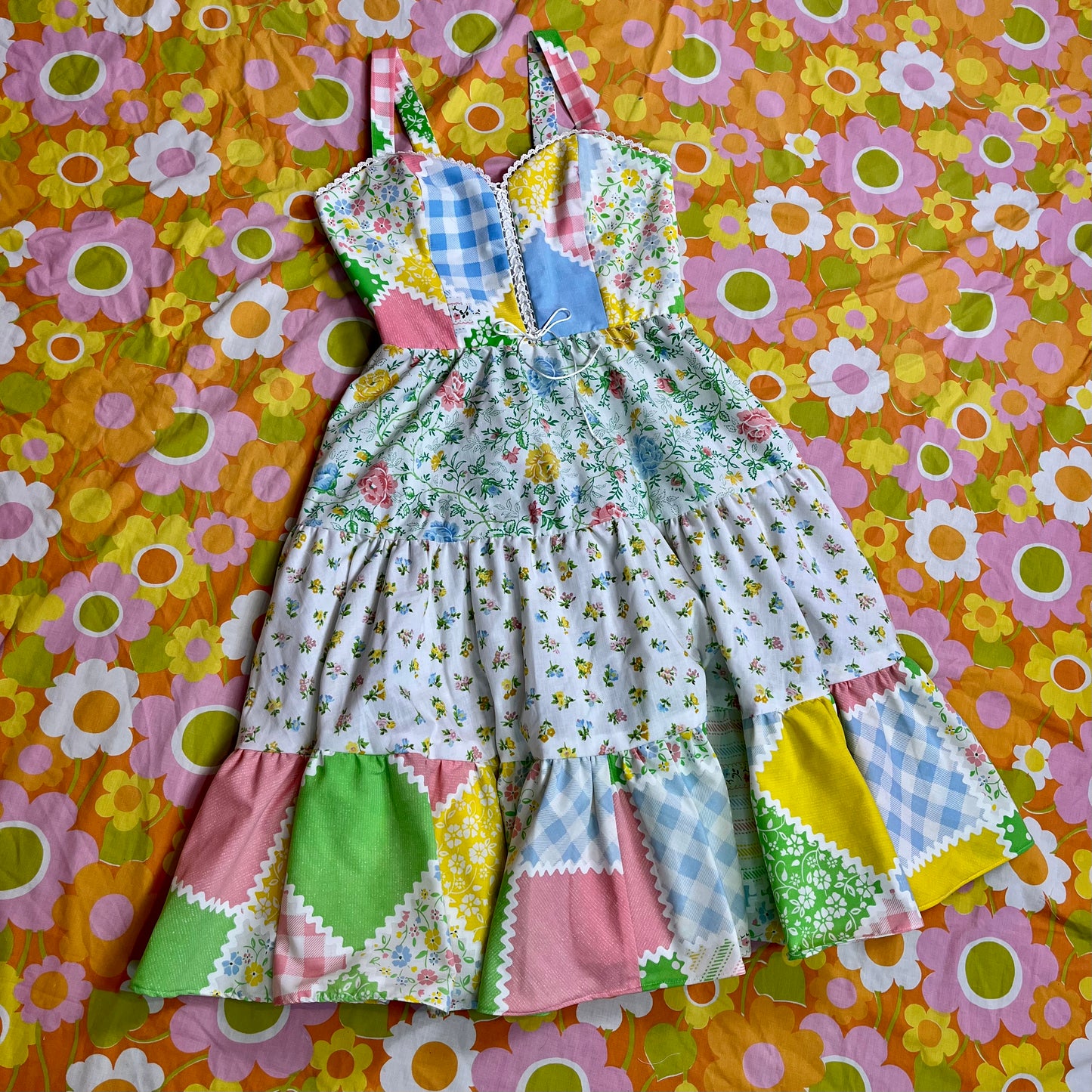 Picnic Sundress w/ Tiered Skirt (Size S)