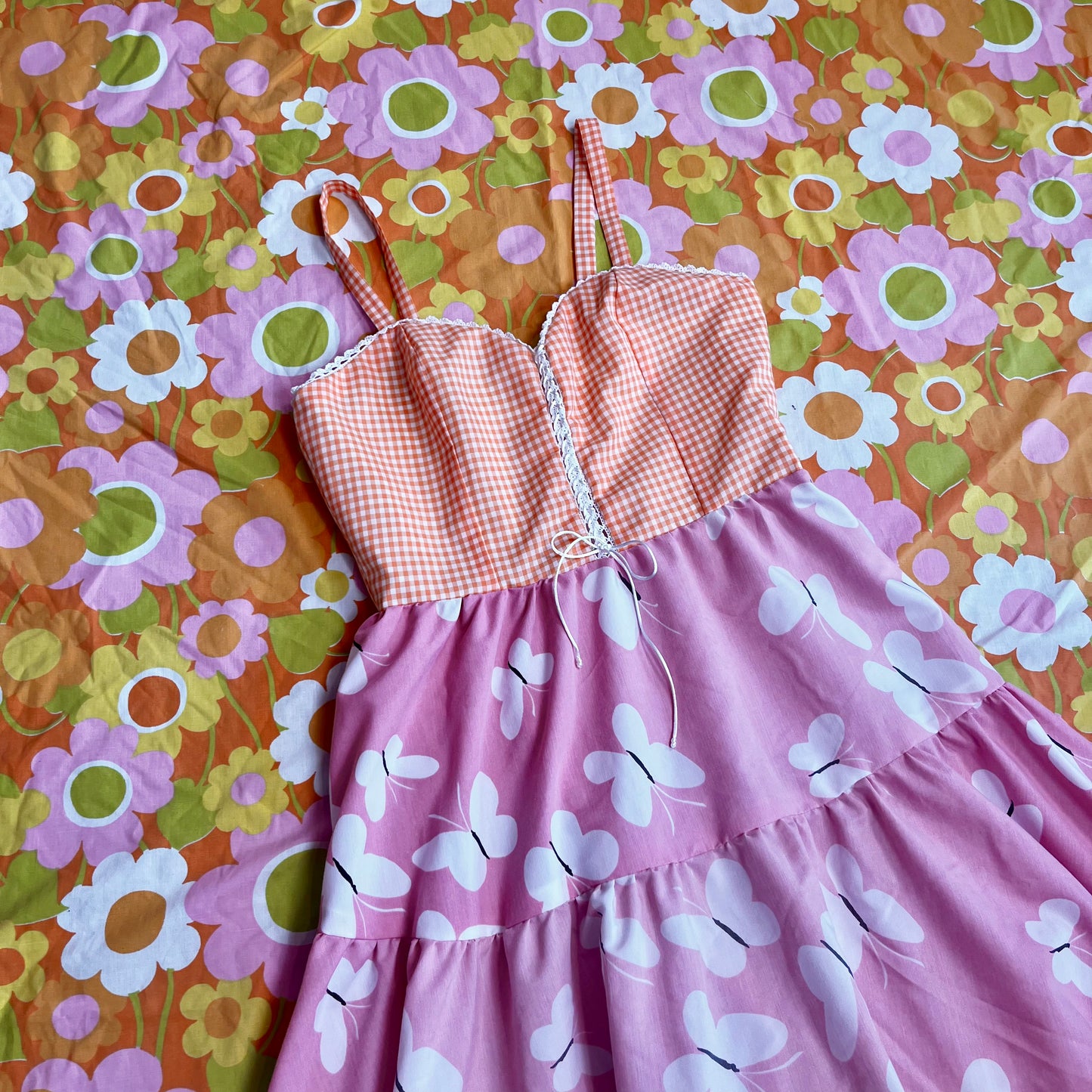 Picnic Sundress w/ Tiered Skirt (Size S)