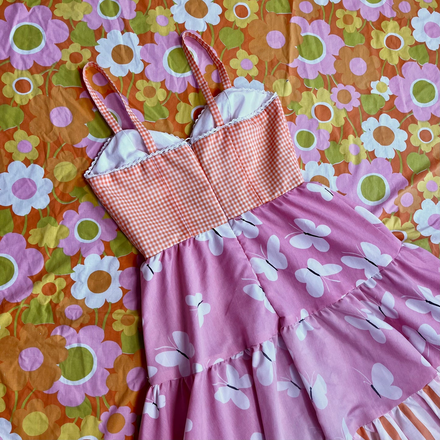 Picnic Sundress w/ Tiered Skirt (Size S)