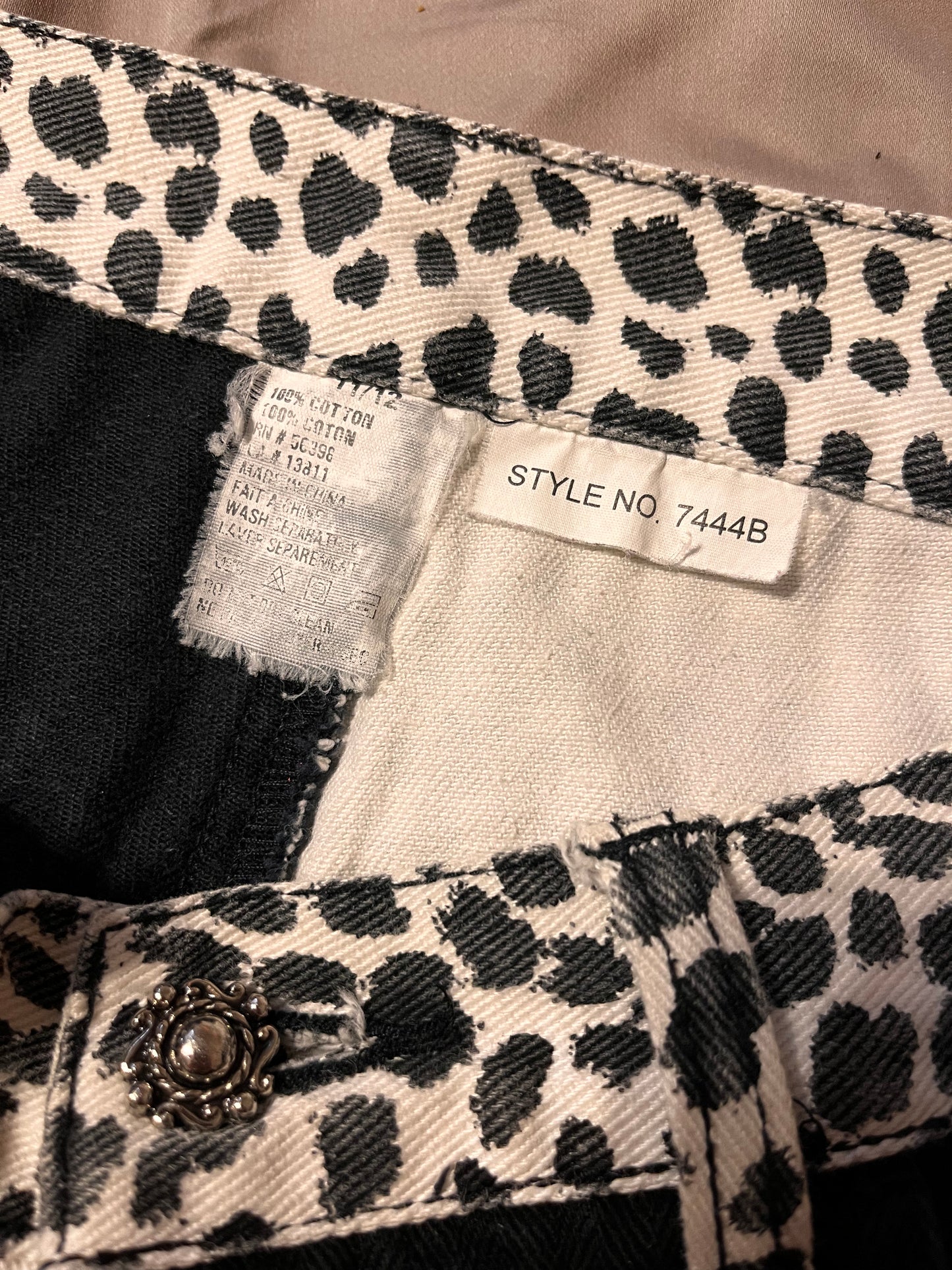 Vintage 1990's "Western Ethics" Black & White Cow Print Jeans