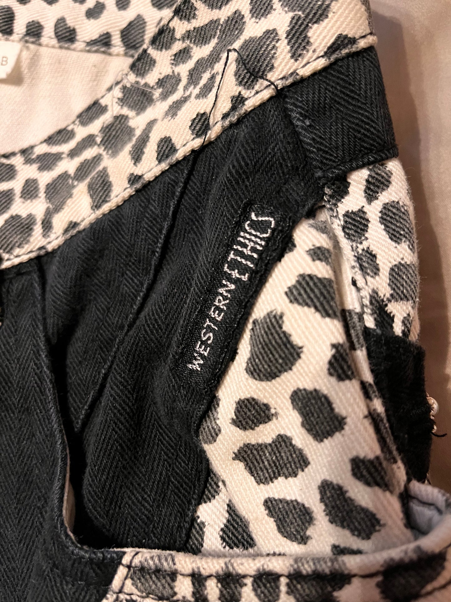 Vintage 1990's "Western Ethics" Black & White Cow Print Jeans