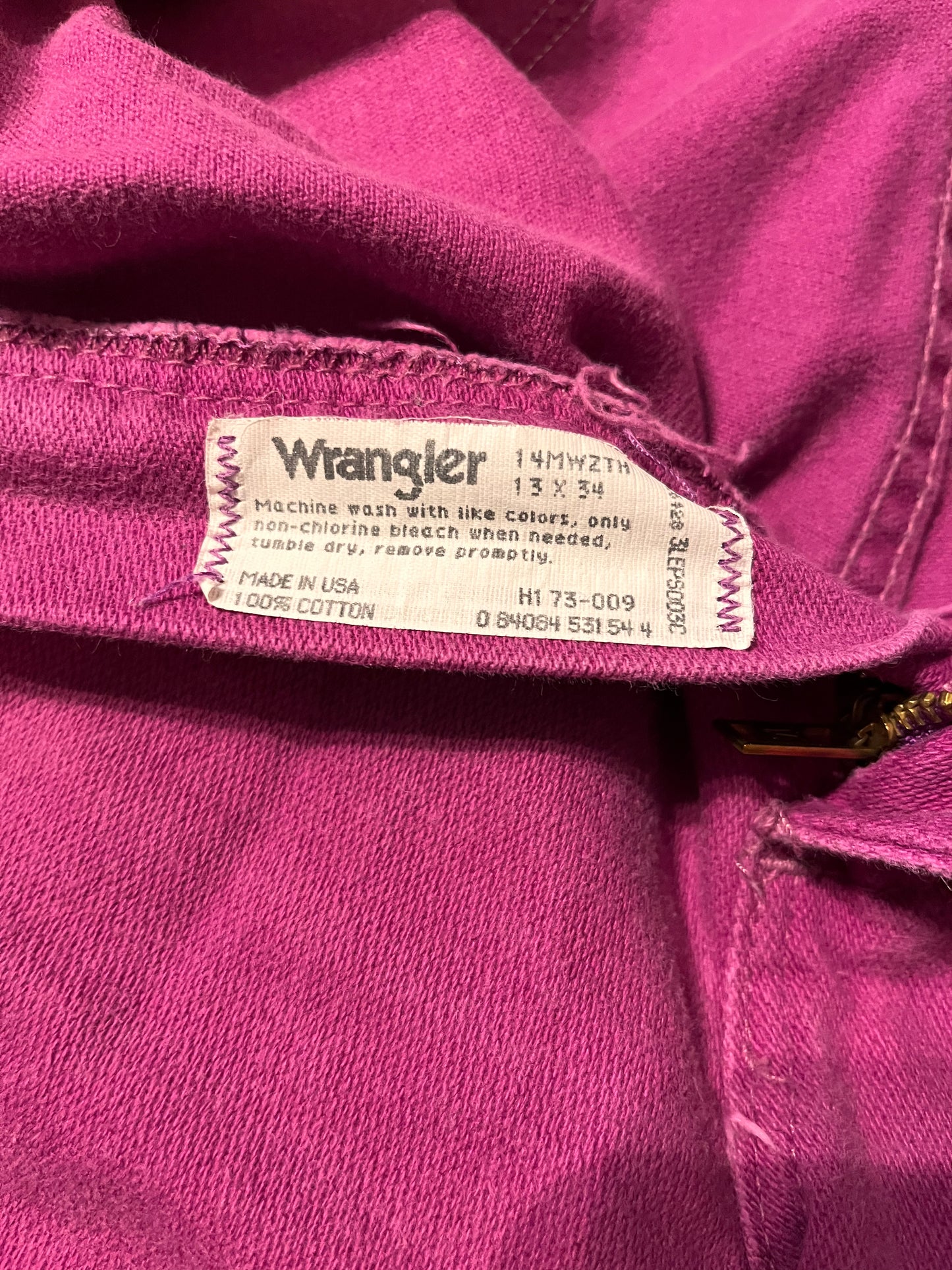 Vintage 1980's " Wrangler" Purple-Pink Wash Jeans