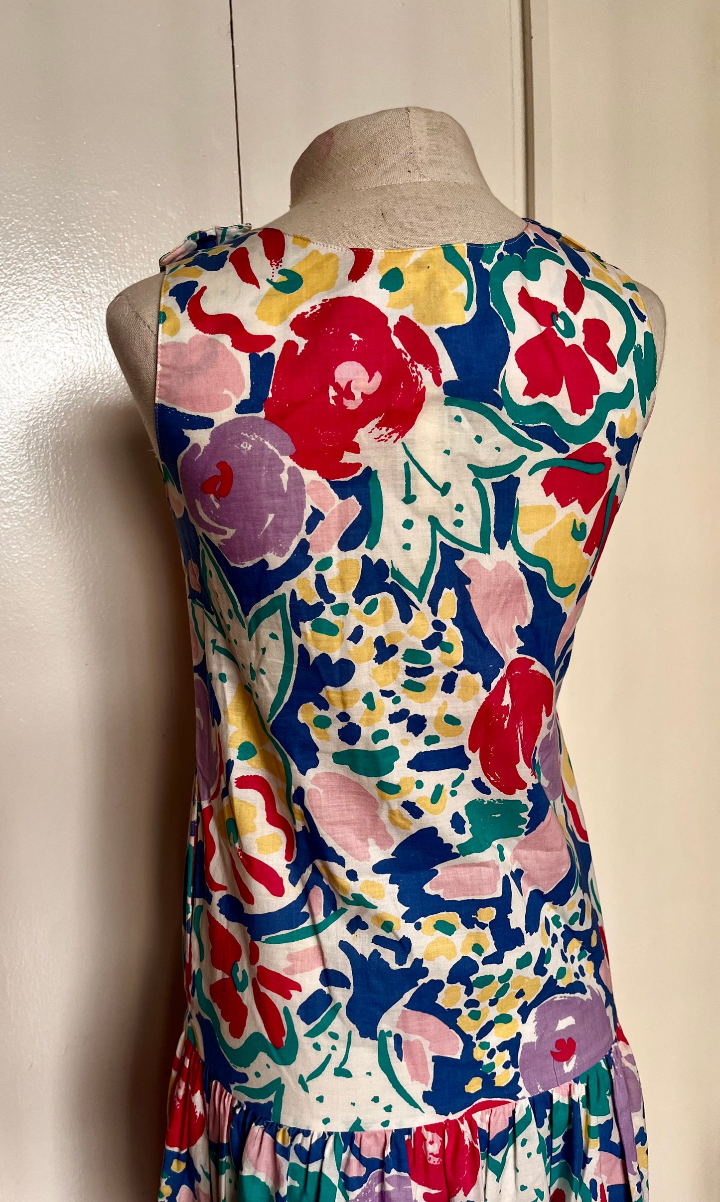Vintage 1980’s "Laura Ashley" Floral Drop Waist Shift Dress