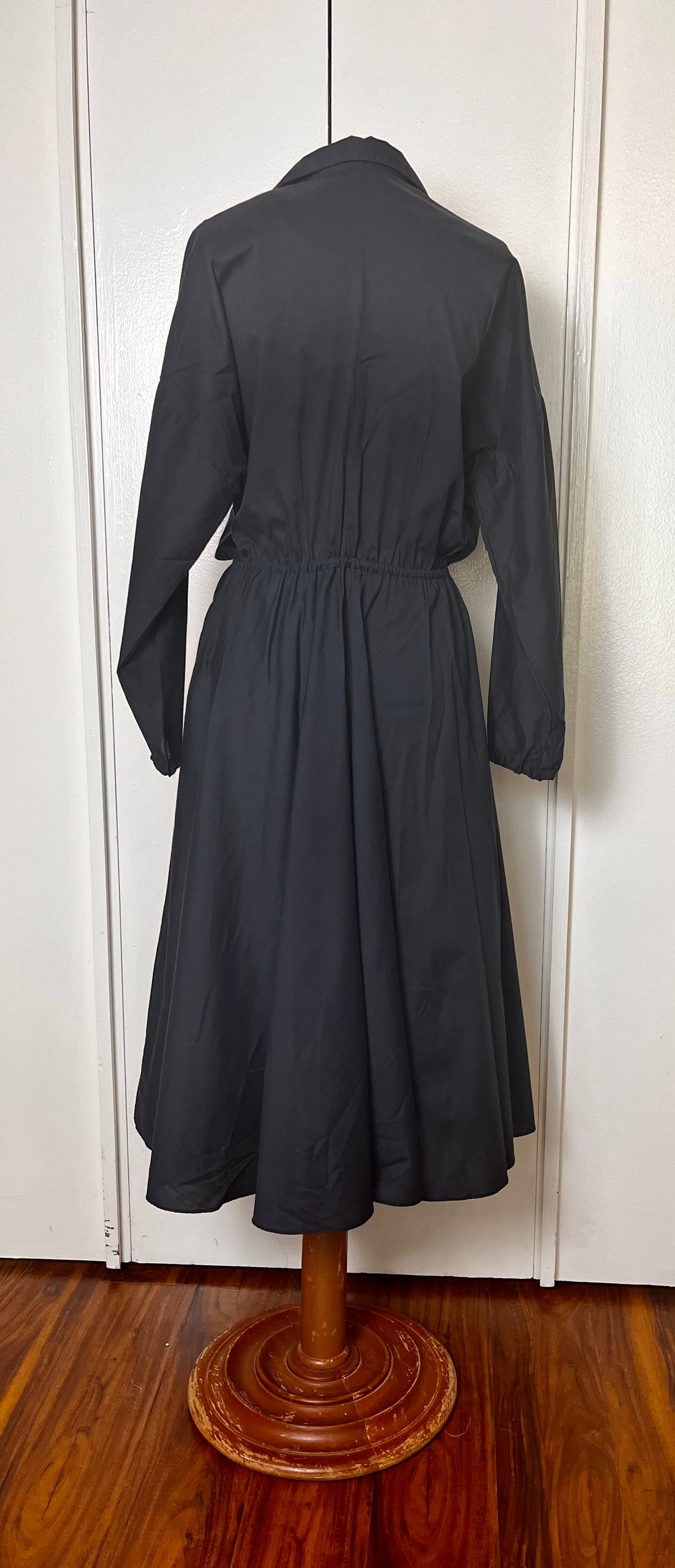 Vintage 1980's does 50's "Kay Brandon"  Black Pleated Midi Dress