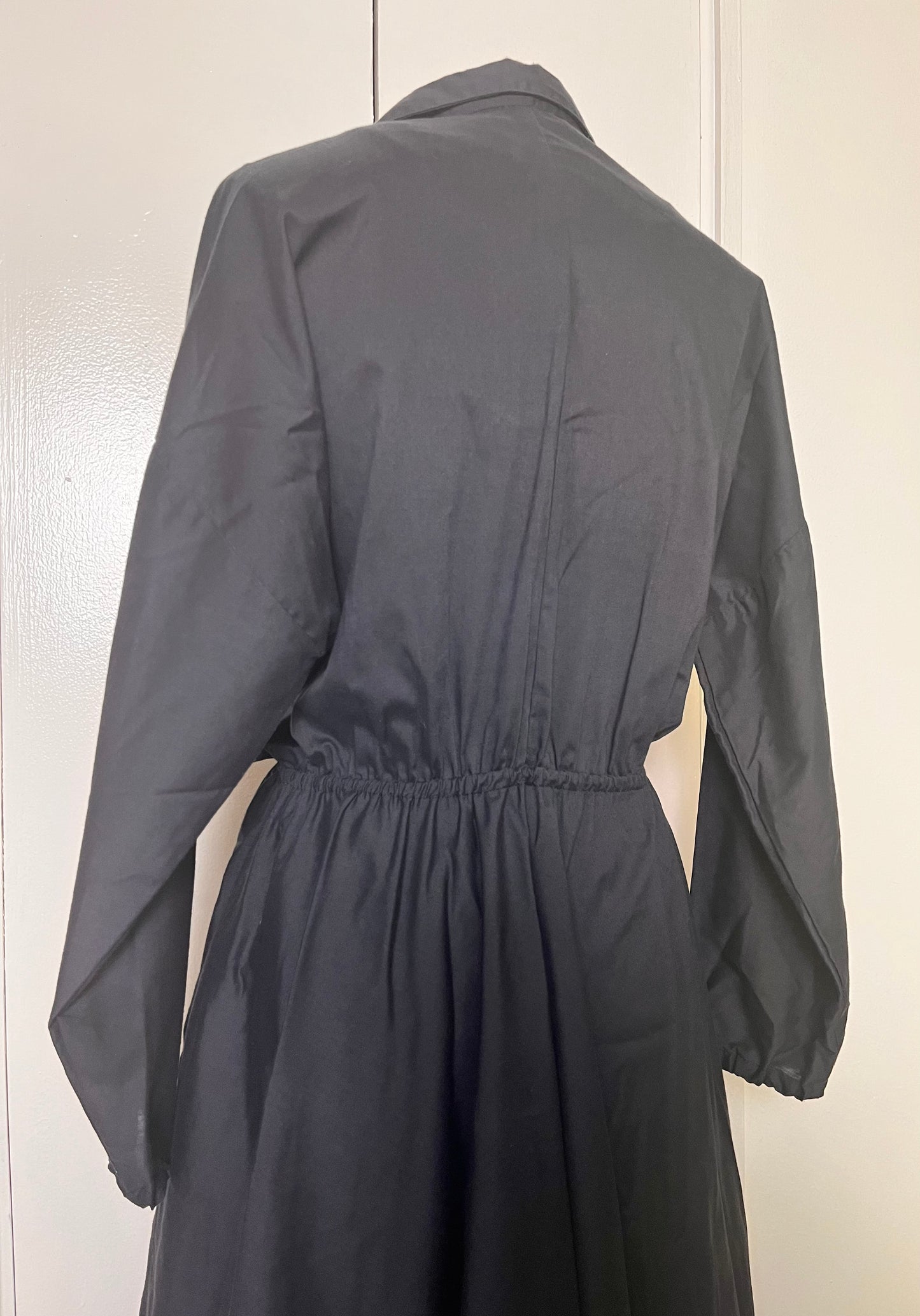 Vintage 1980's does 50's "Kay Brandon"  Black Pleated Midi Dress