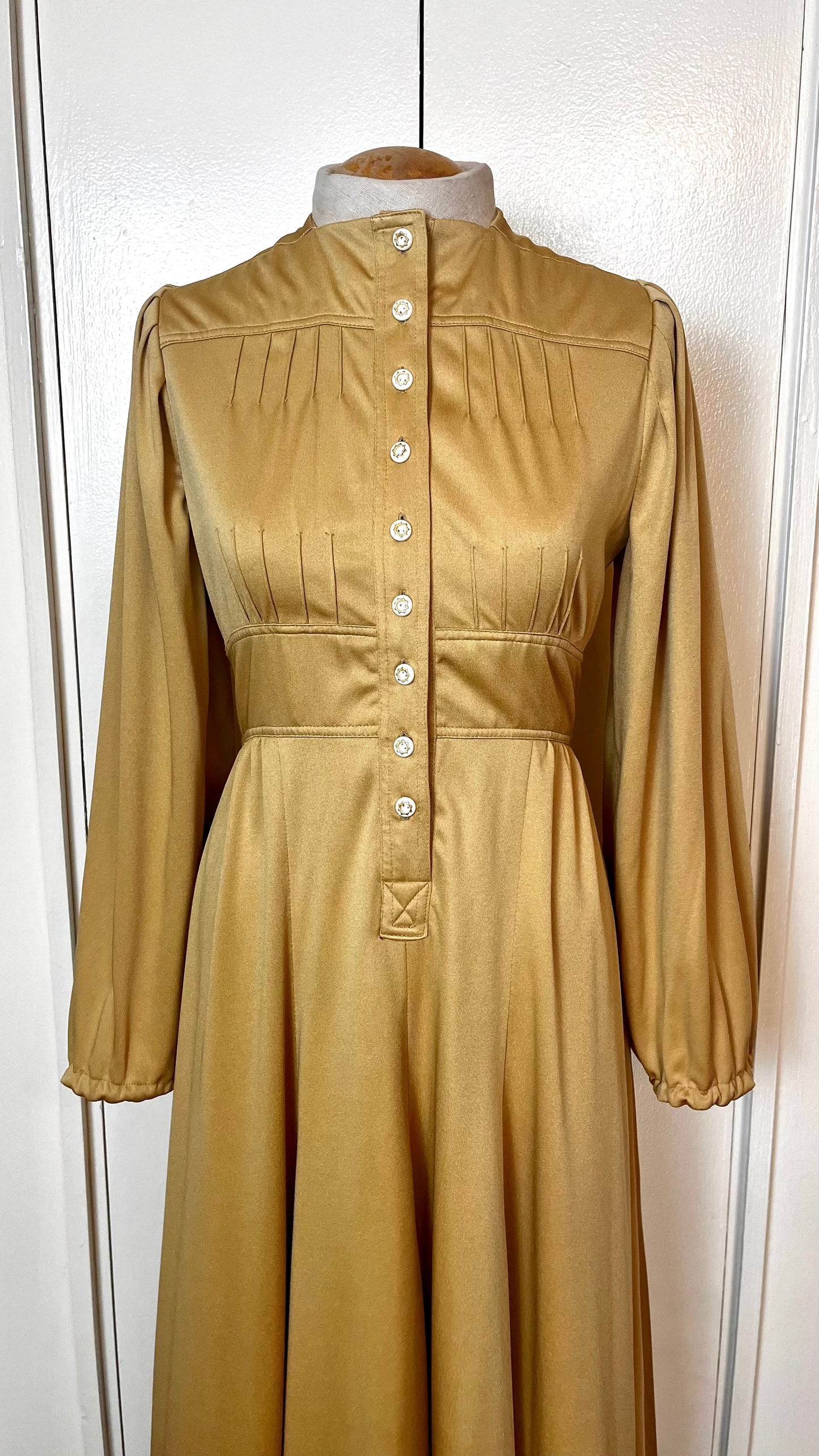 Vintage 1970’s "Vogue Couturier Design a la Jean Muir Pattern 2664" Maxi Dress in Golden-Yellow