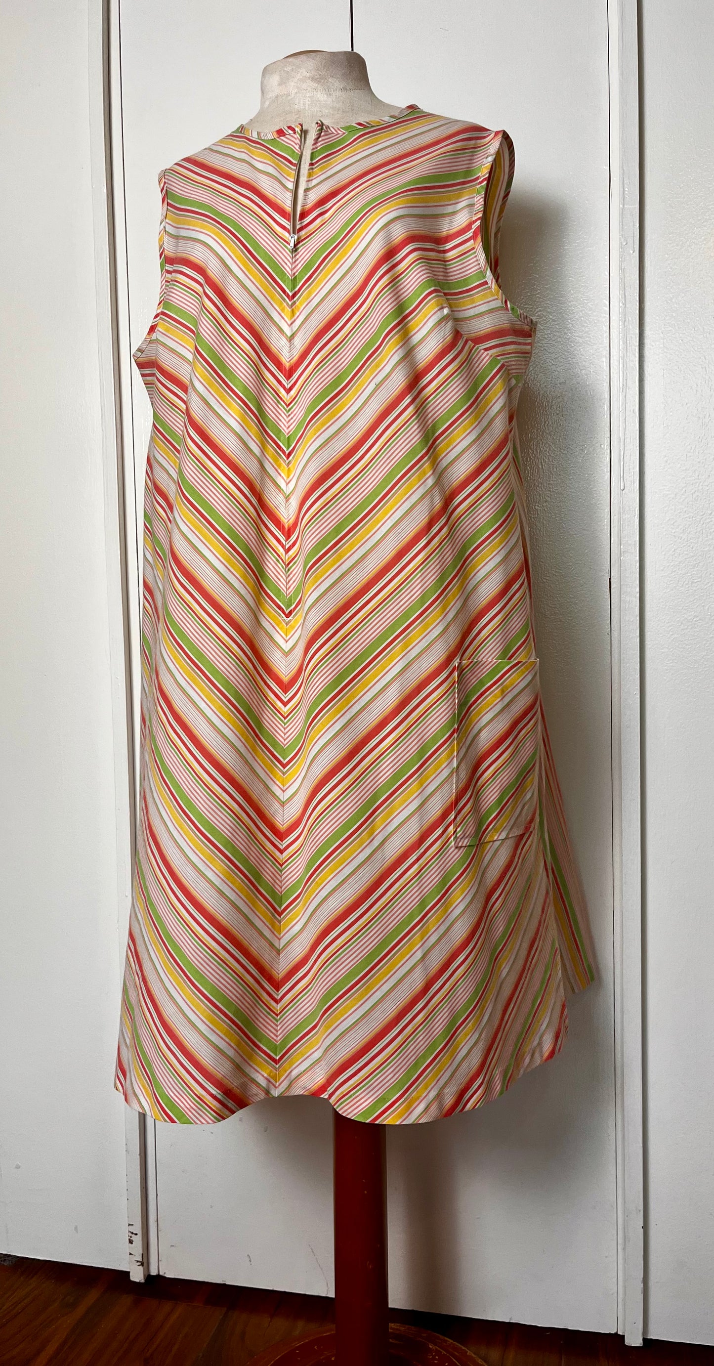 Vintage 1970's "Sears" Striped Zip-Up Dress