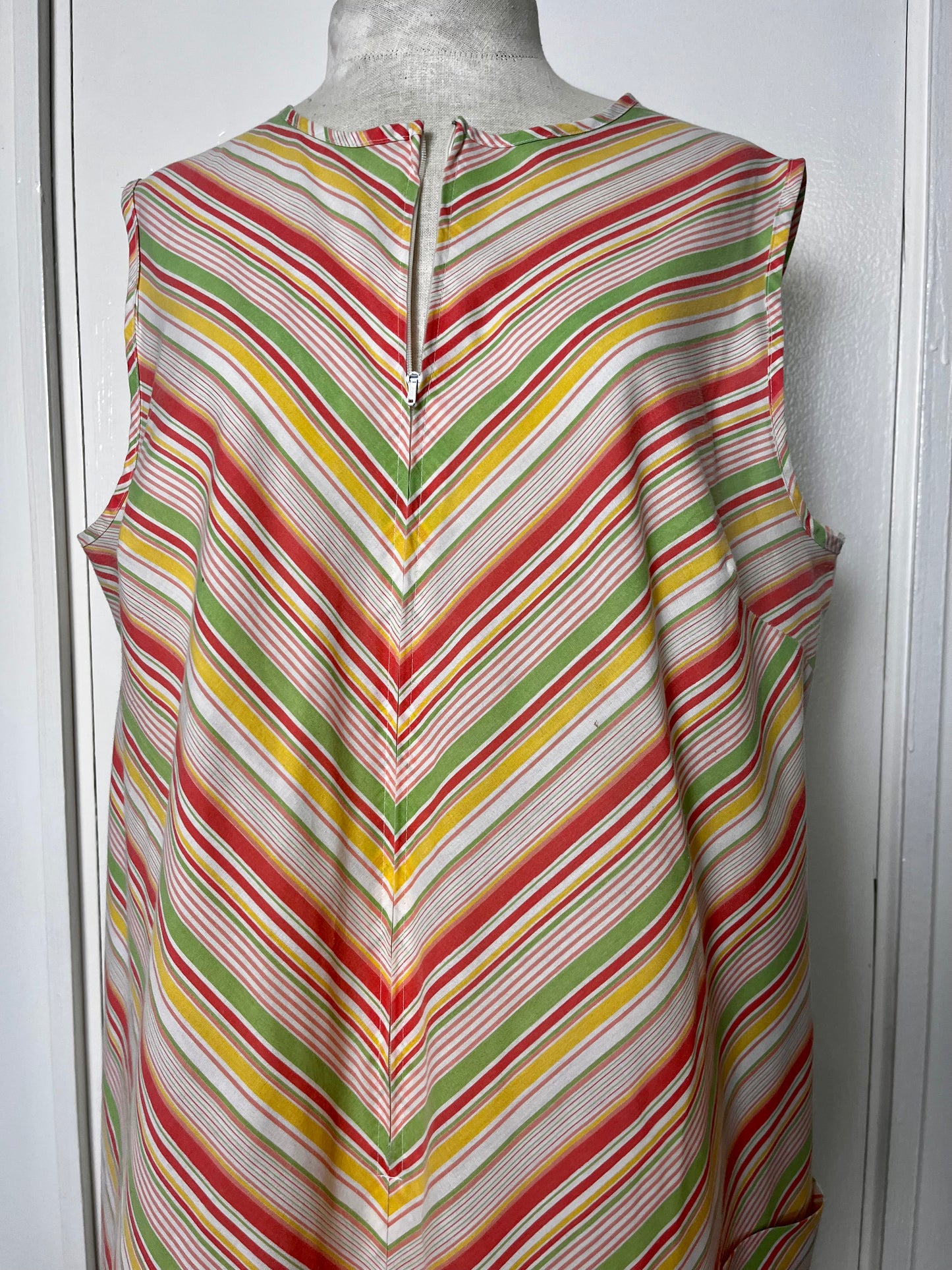 Vintage 1970's "Sears" Striped Zip-Up Dress