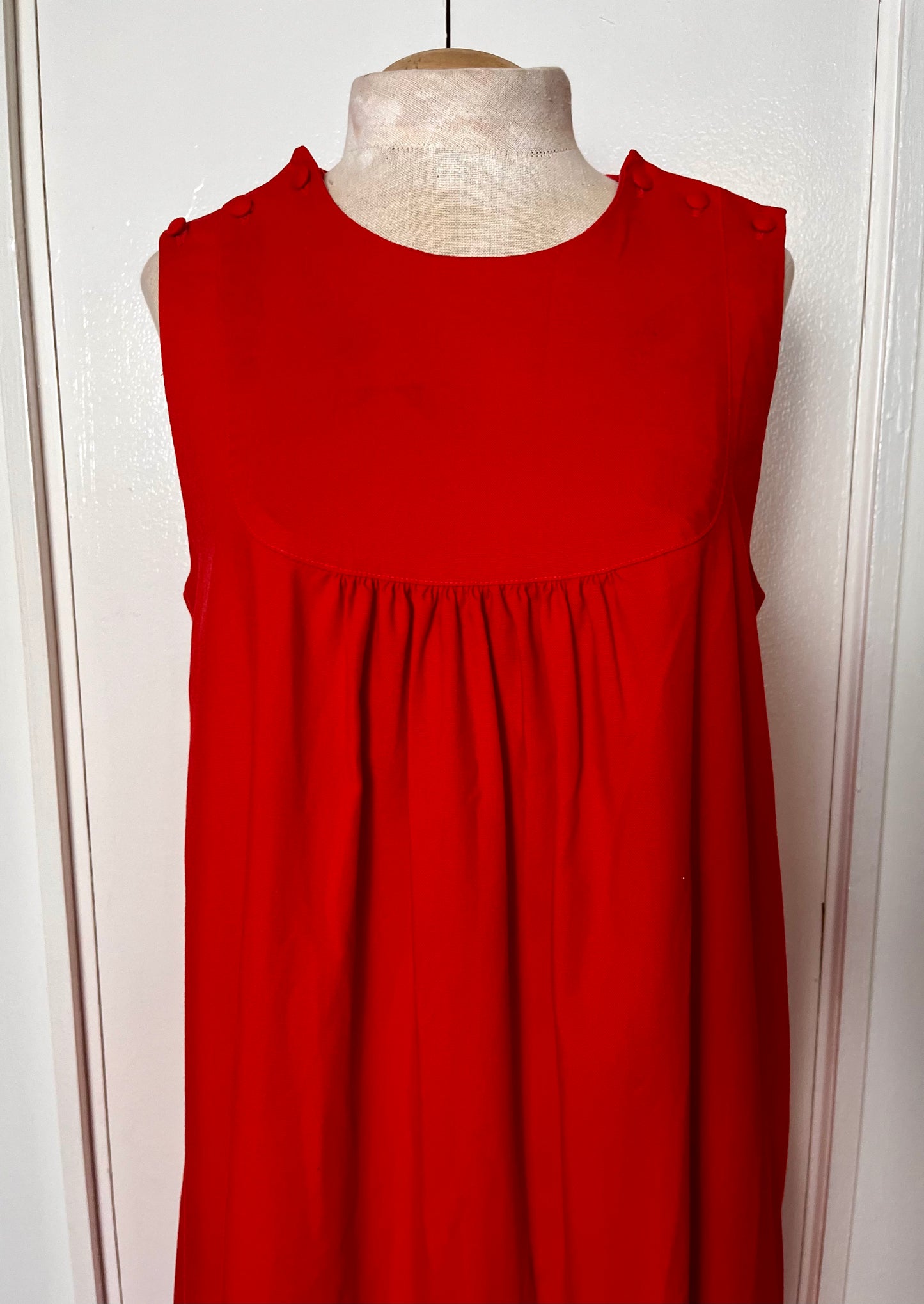 Vintage 1980's "Jeanette" Red Maternity Tent Dress