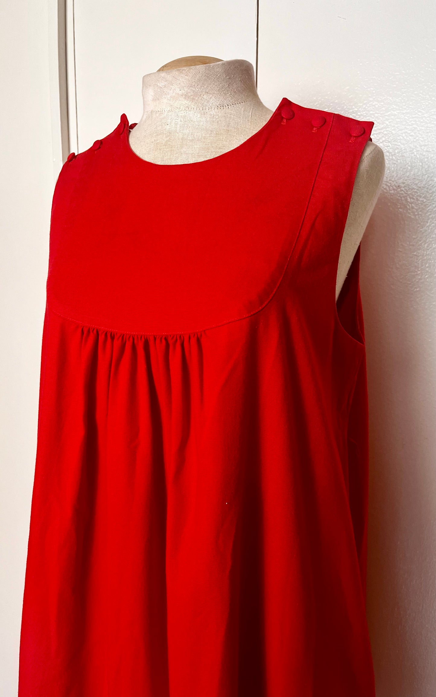 Vintage 1980's "Jeanette" Red Maternity Tent Dress