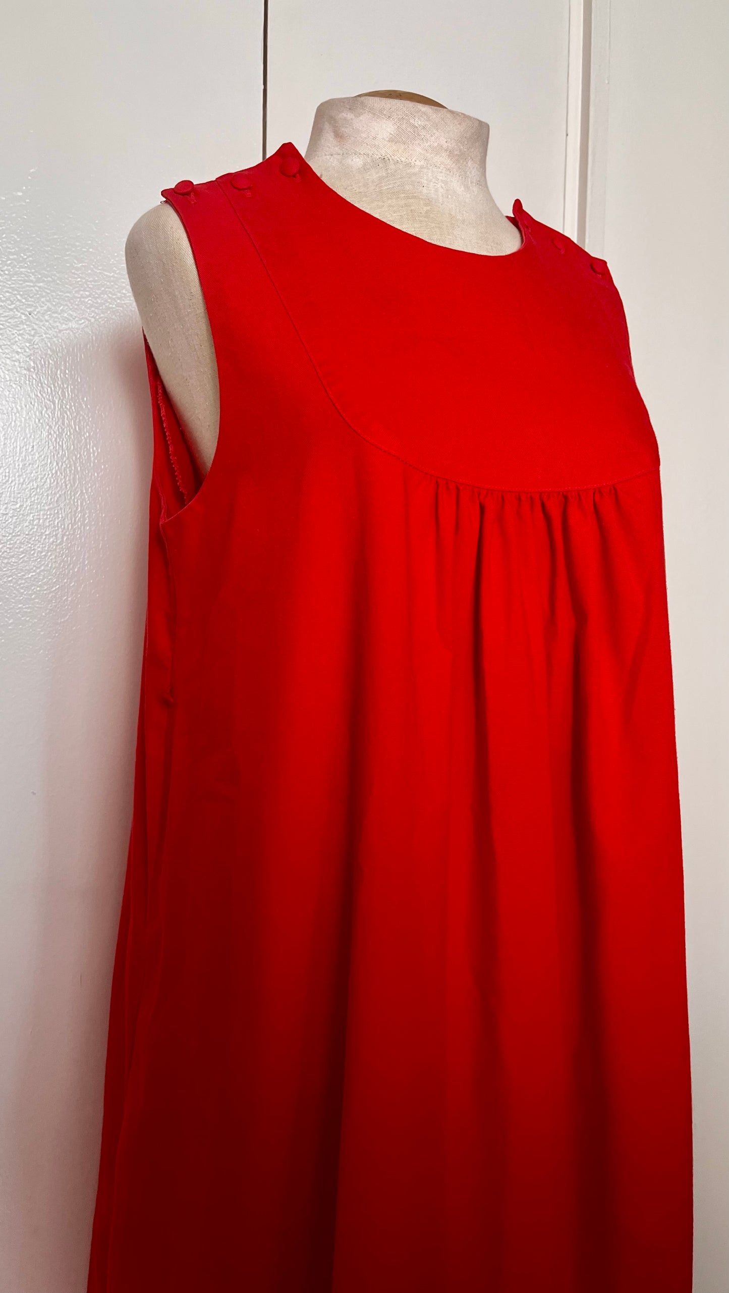 Vintage 1980's "Jeanette" Red Maternity Tent Dress