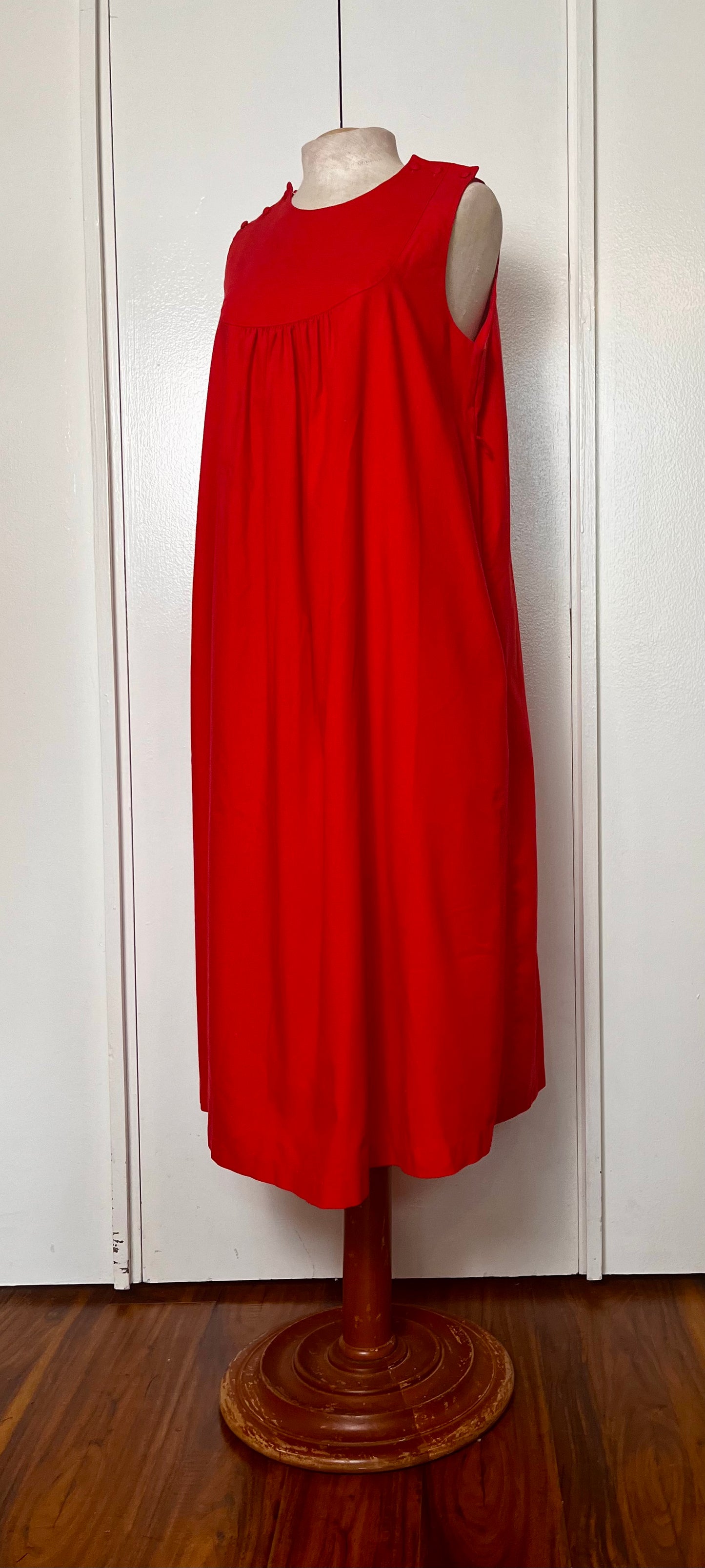 Vintage 1980's "Jeanette" Red Maternity Tent Dress