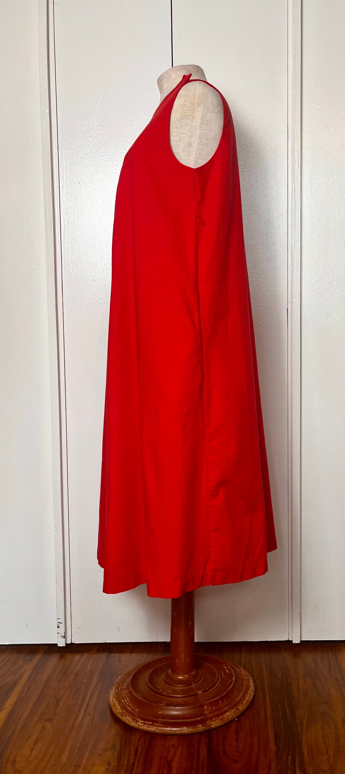 Vintage 1980's "Jeanette" Red Maternity Tent Dress