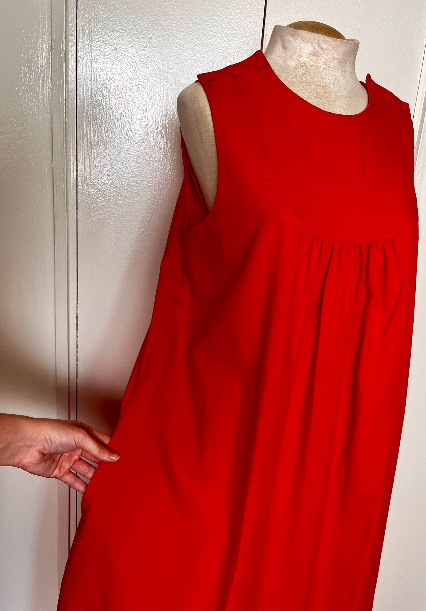 Vintage 1980's "Jeanette" Red Maternity Tent Dress