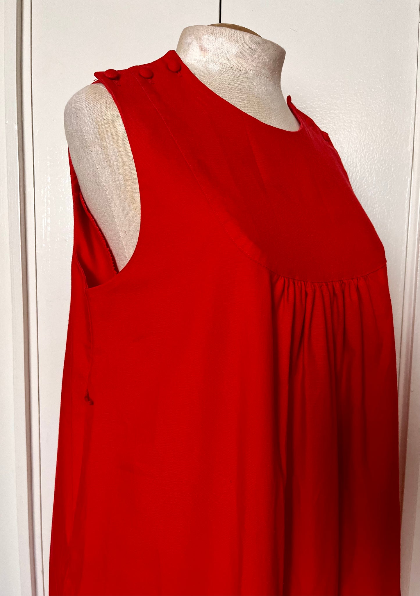 Vintage 1980's "Jeanette" Red Maternity Tent Dress