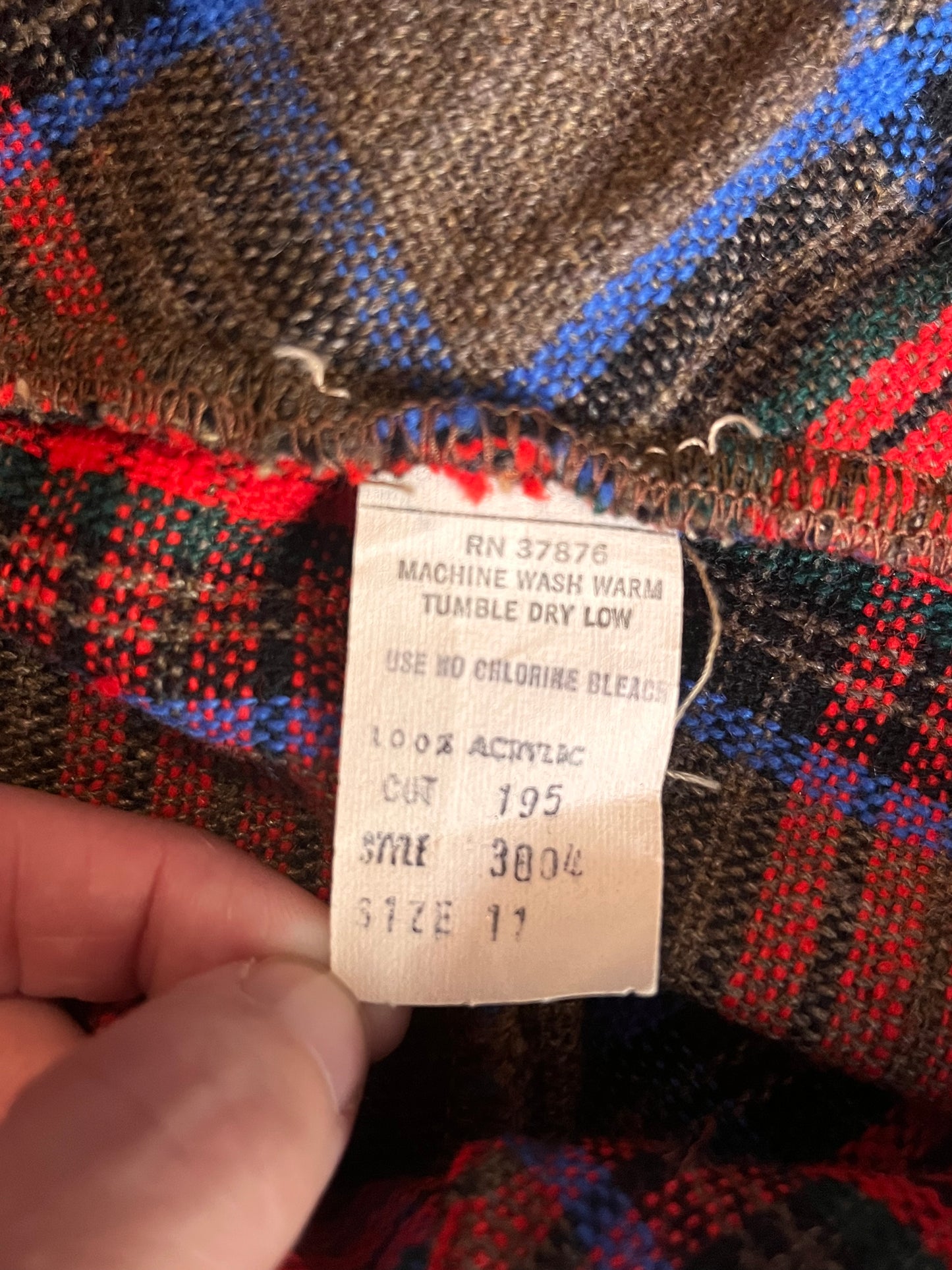 Vintage 1970's Plaid Button-Front Empire Waist Shift Dress