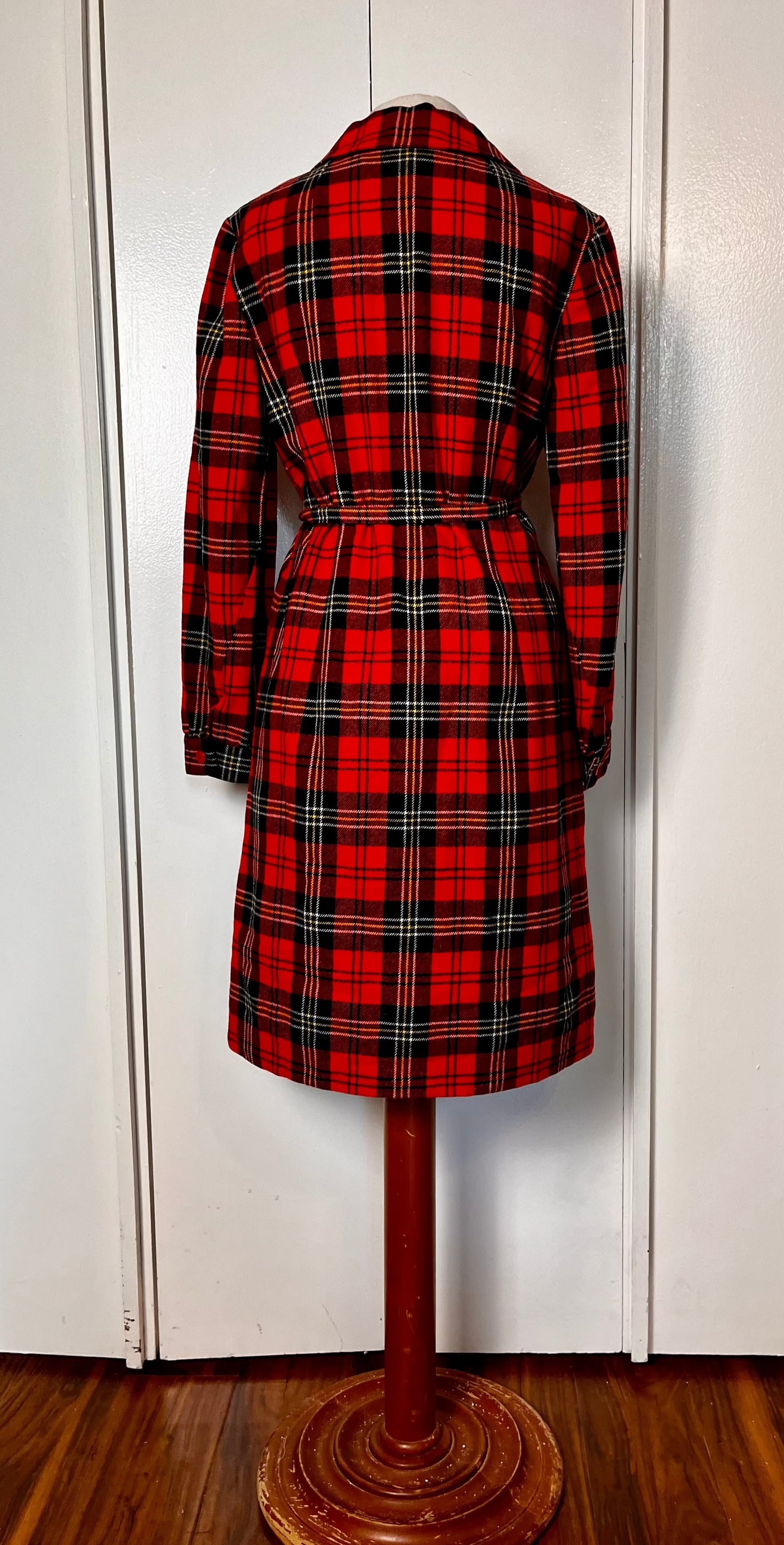 Vintage 1960s Era Pendleton Knockabouts Red Wool Coat With Red